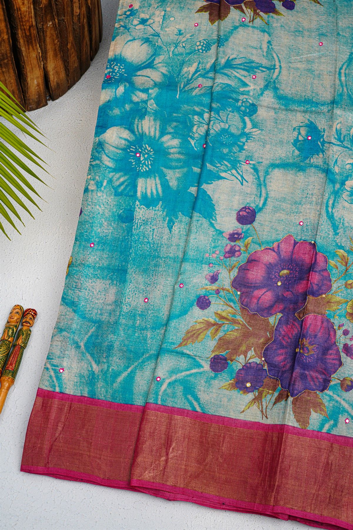 Fancy Tussar Multi Colour Saree