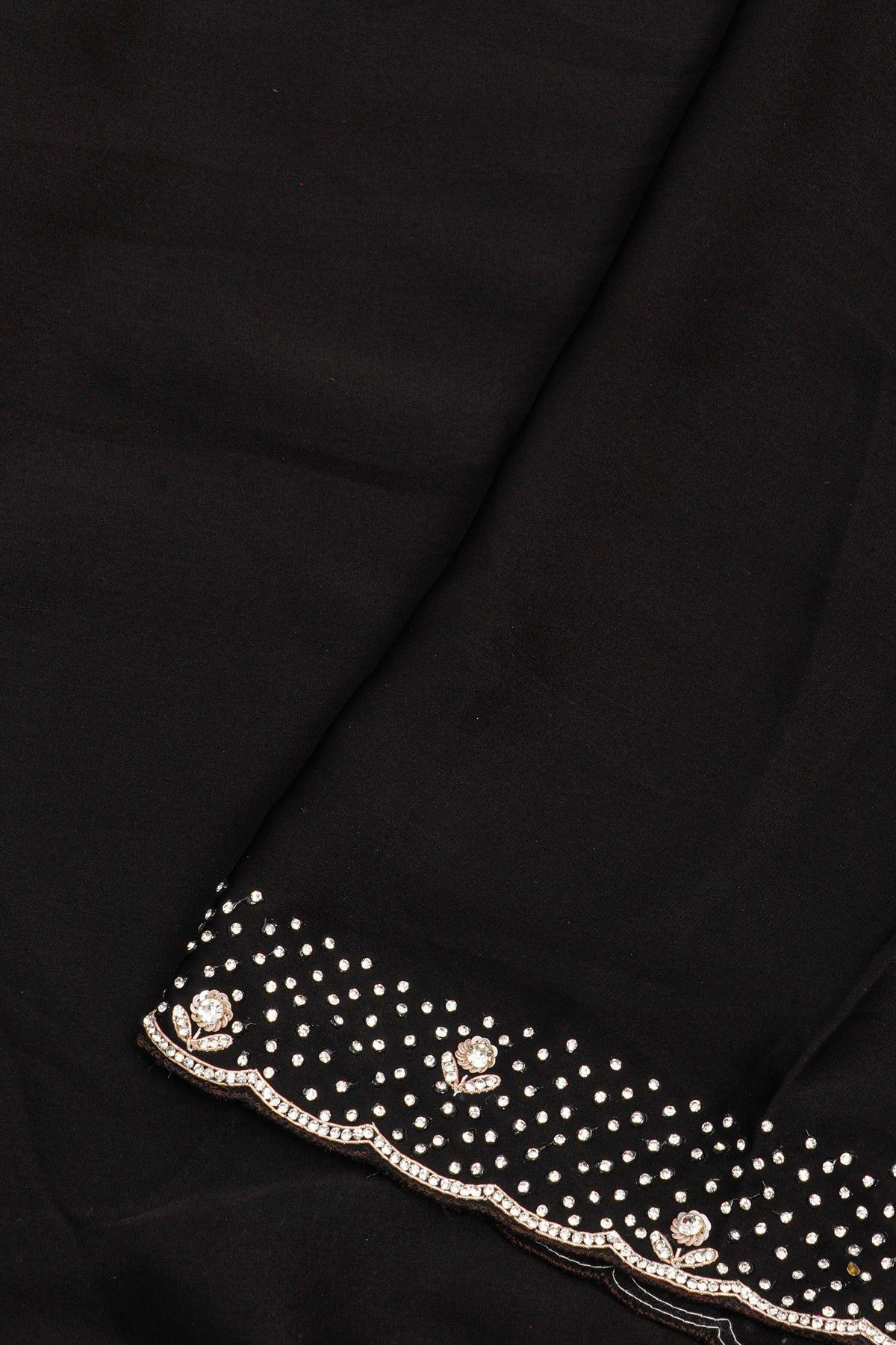 Fancy Crepe Black Saree