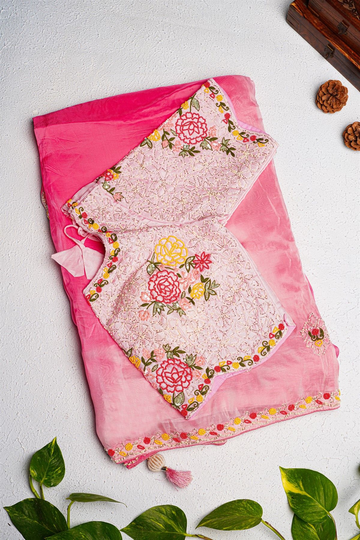 Fancy Crepe Multi-Colour Saree