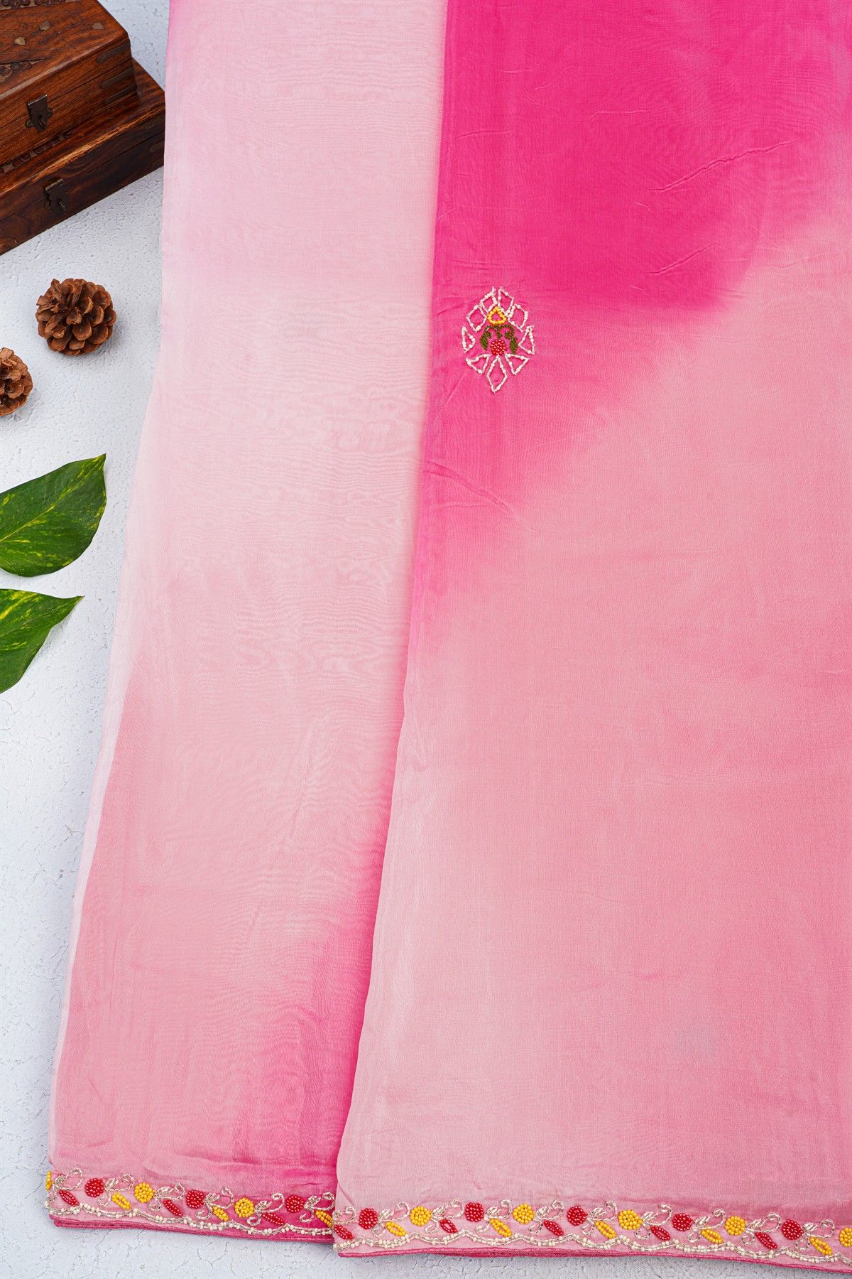 Fancy Crepe Multi-Colour Saree