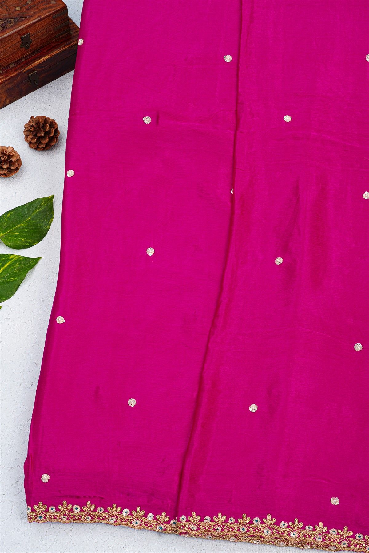 Fancy Crepe Magenta Saree