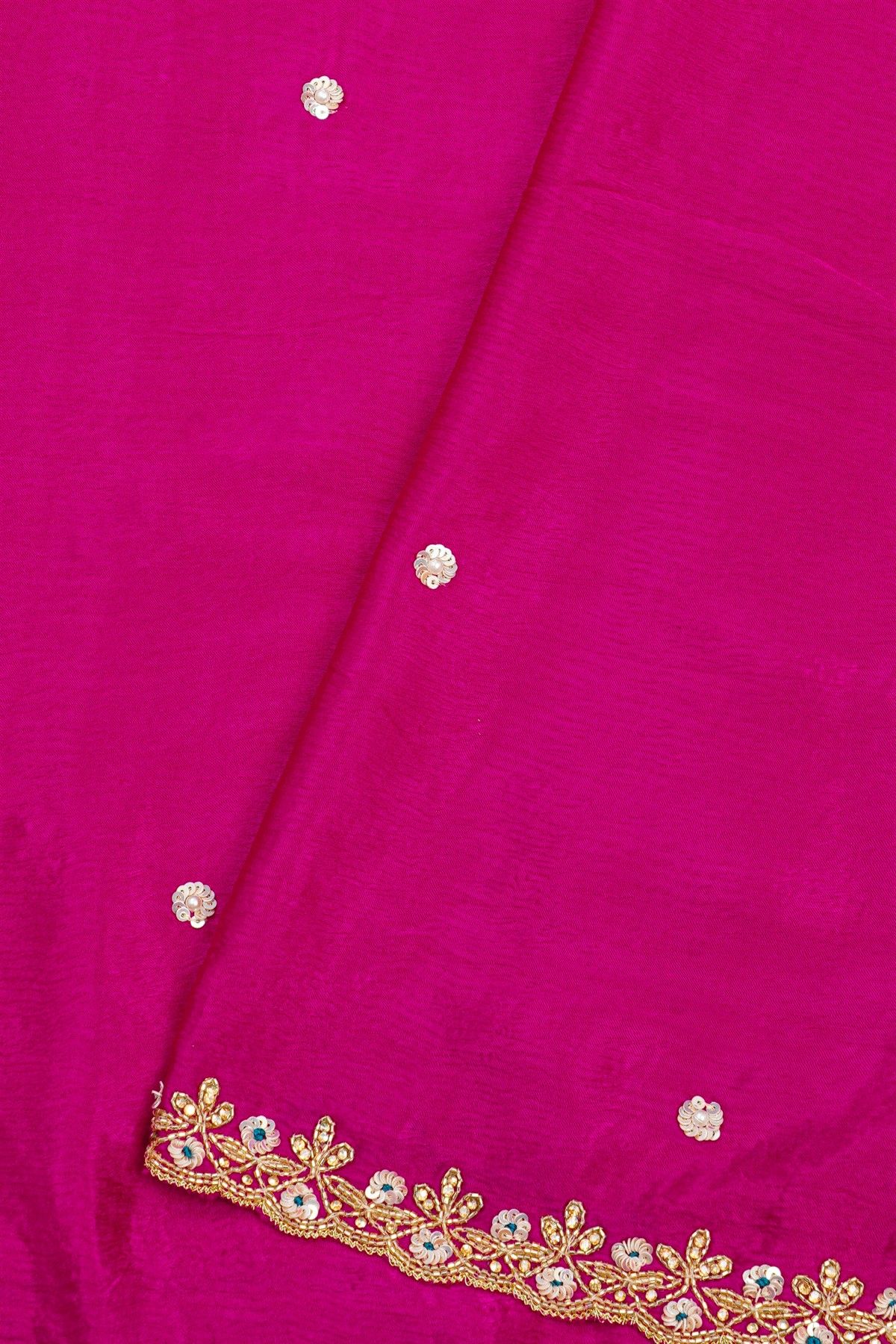 Fancy Crepe Magenta Saree