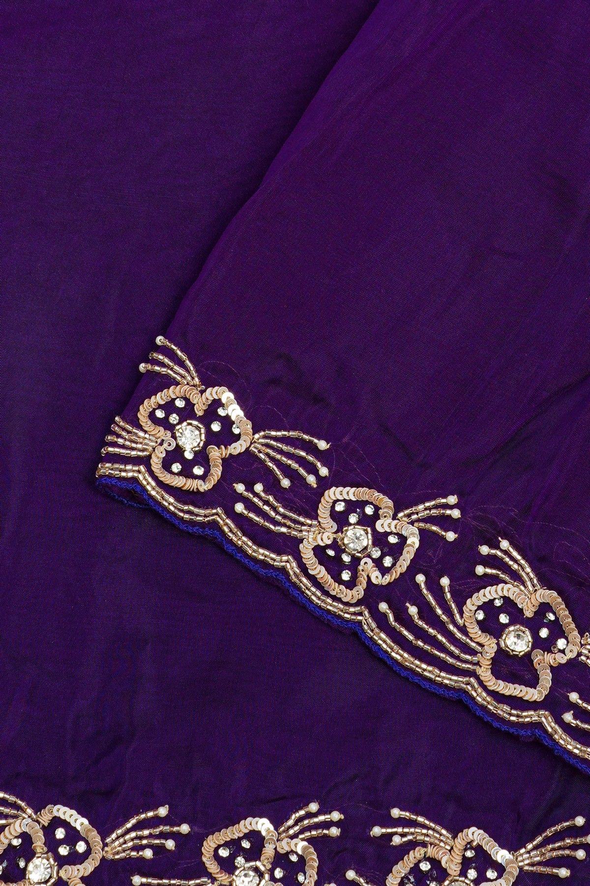 Designer Crepe Navy Blue Saree