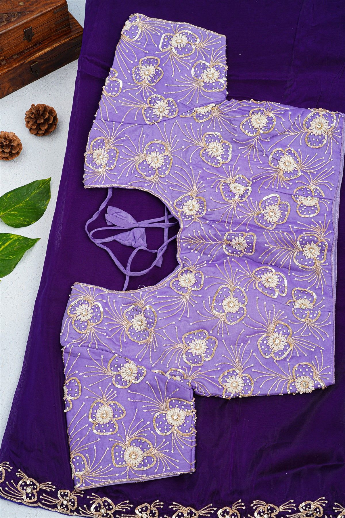 Designer Crepe Navy Blue Saree