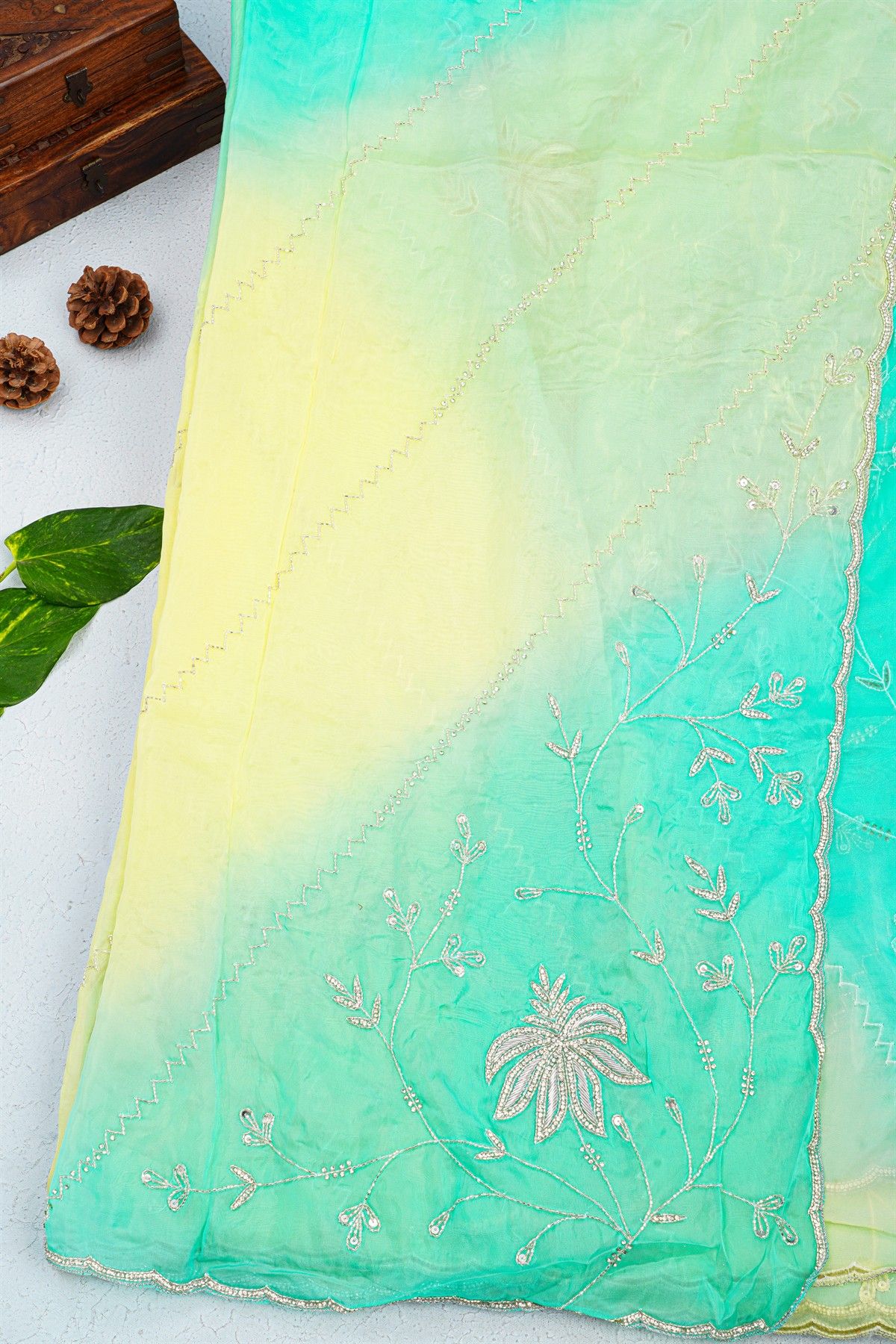 Designer Organza Multi-Colour Saree