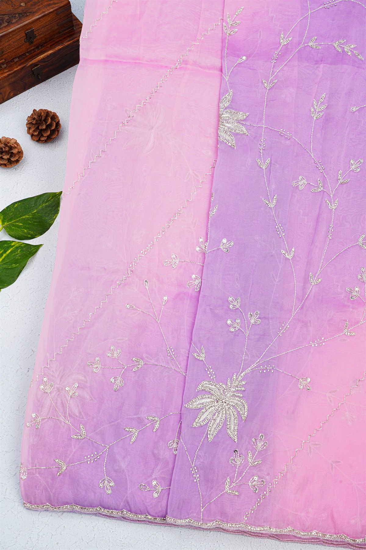 Designer Organza Multi-Colour Saree