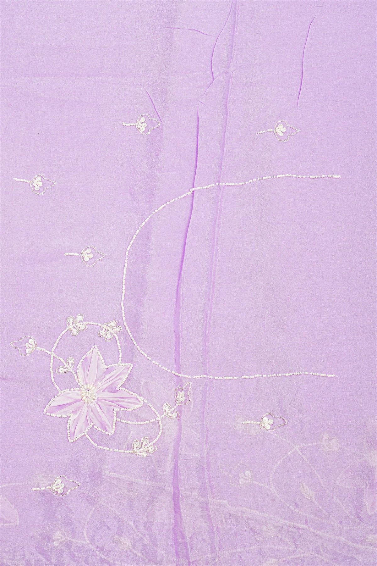 Designer Crepe Lavender Saree
