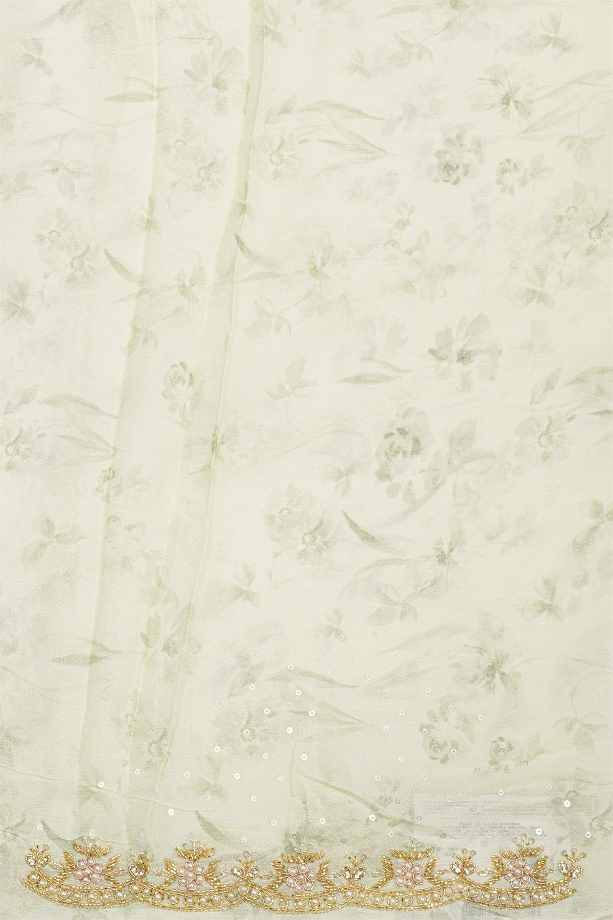 Designer Crepe Off White Saree