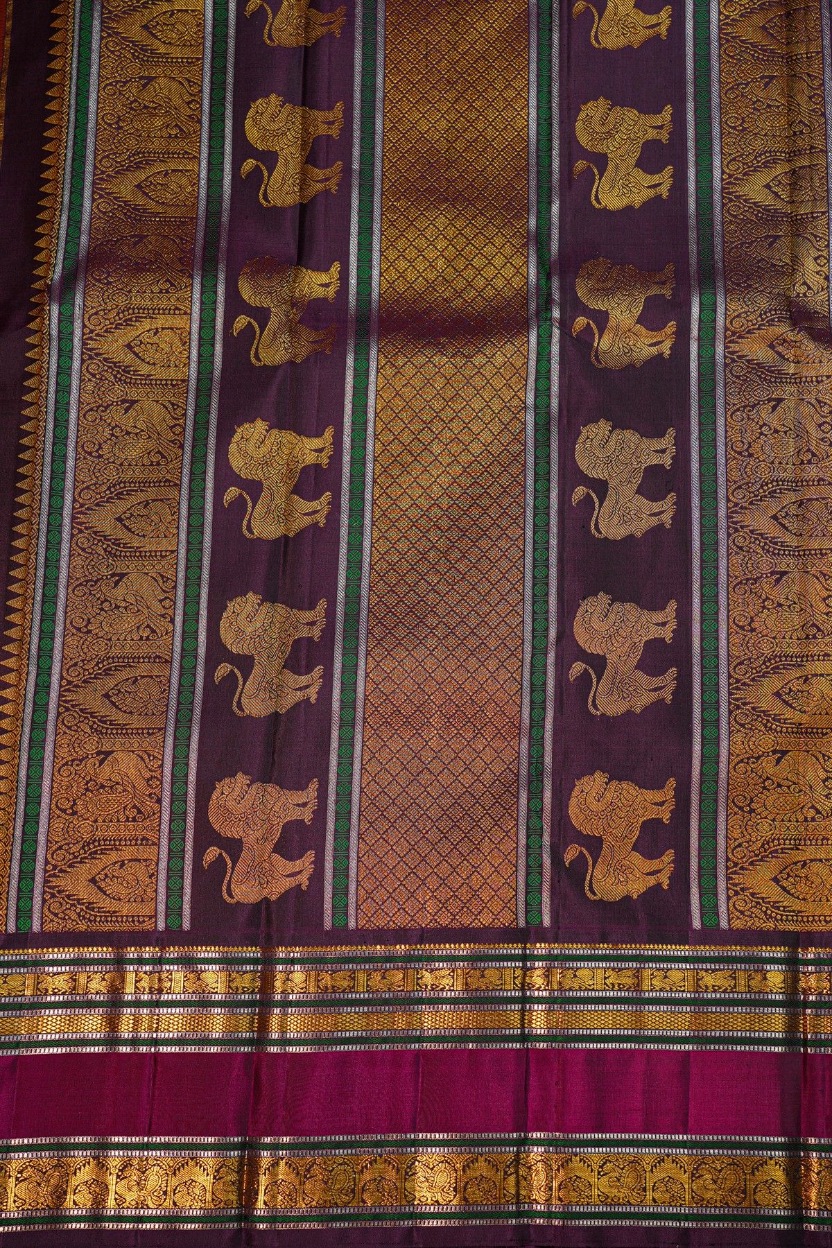 Kancheepuram Silk Orange Saree