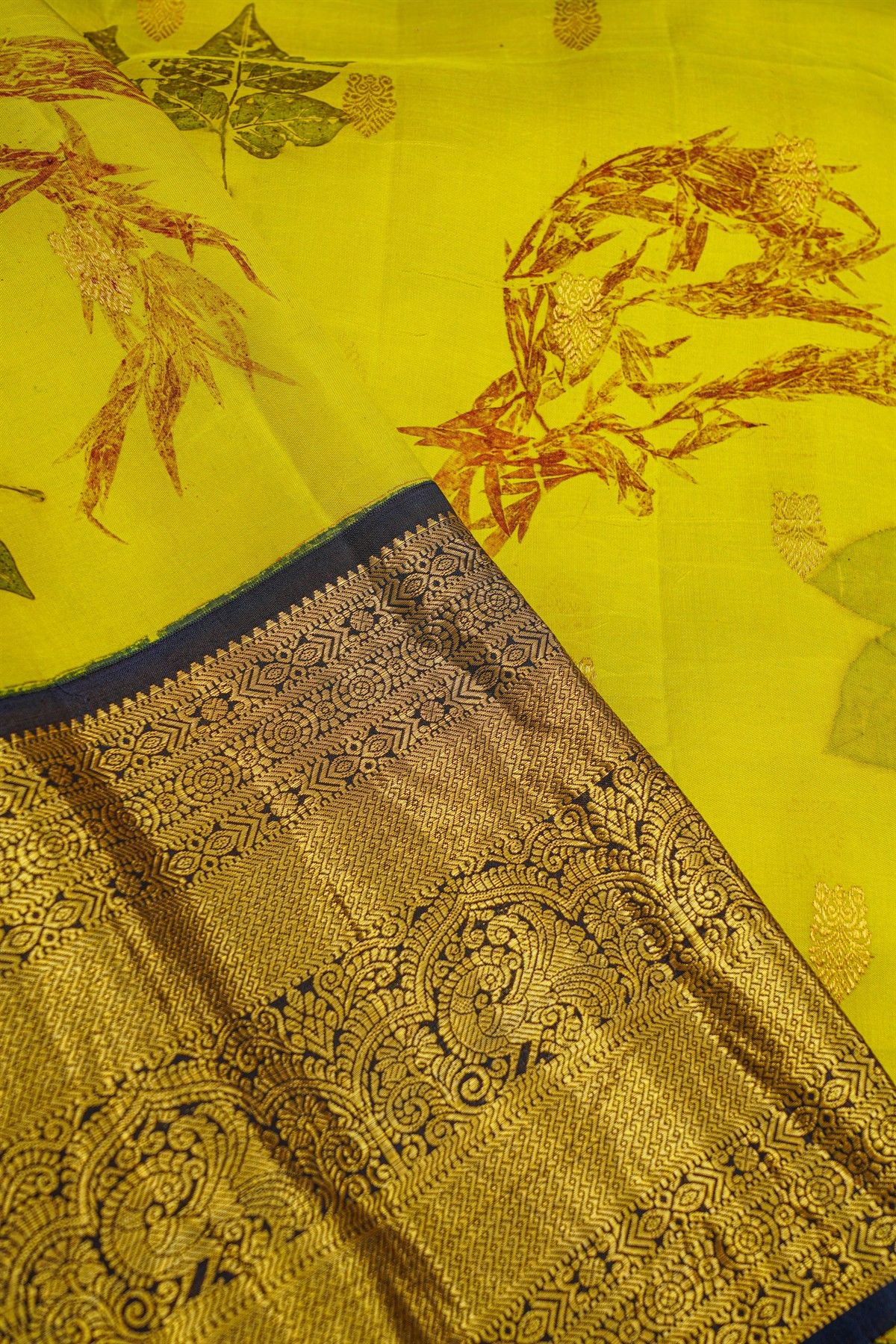 Kalamkari Print Silk Parrot Green Saree