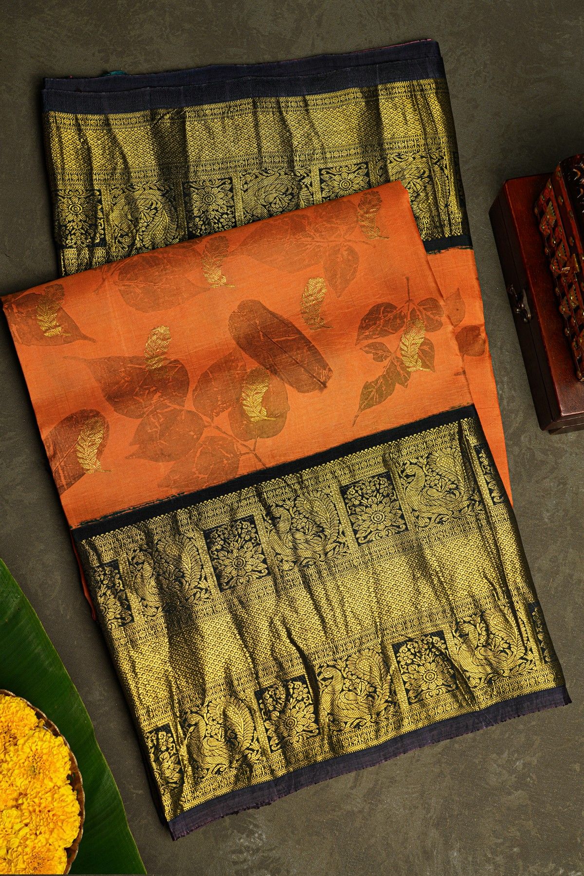 Kalamkari Print Silk Peach Saree