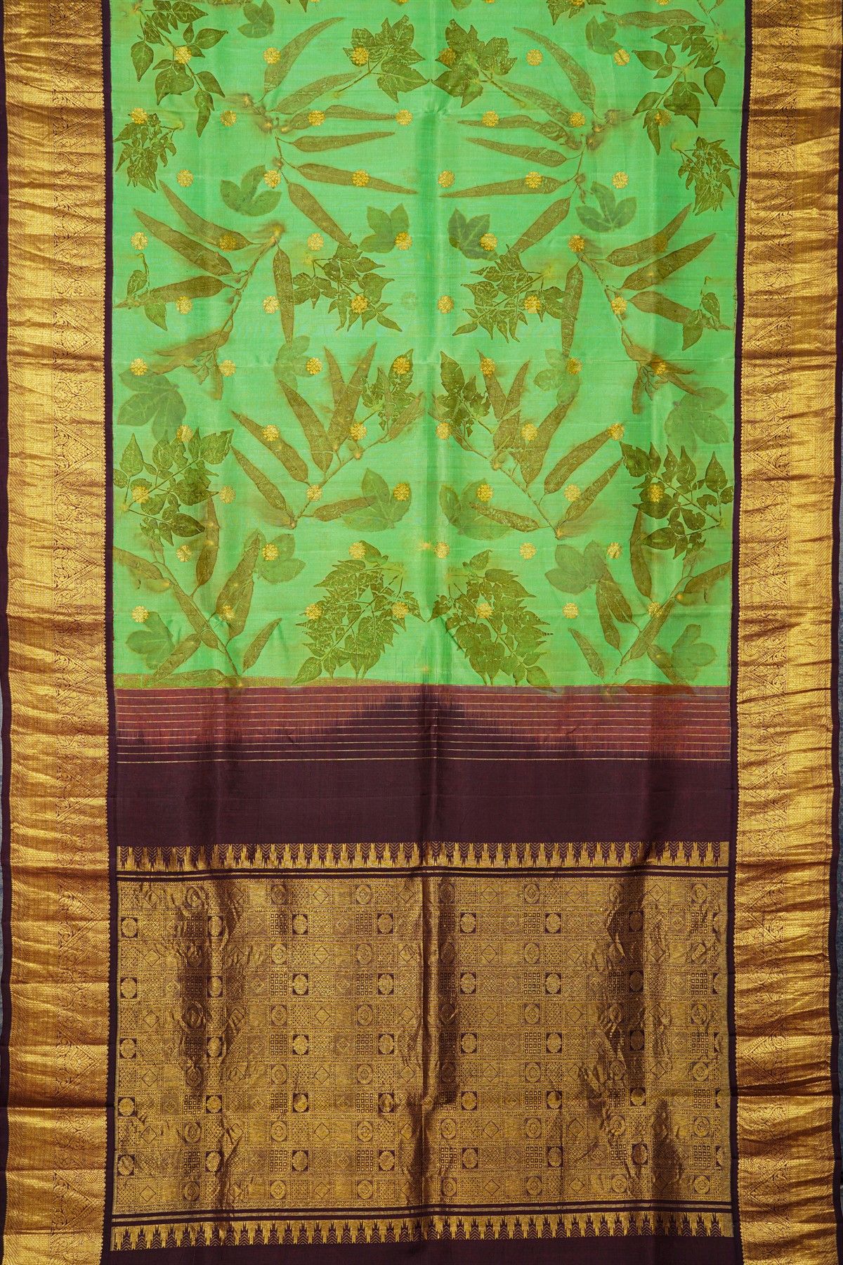 Kalamkari Print Silk Sea Green Saree