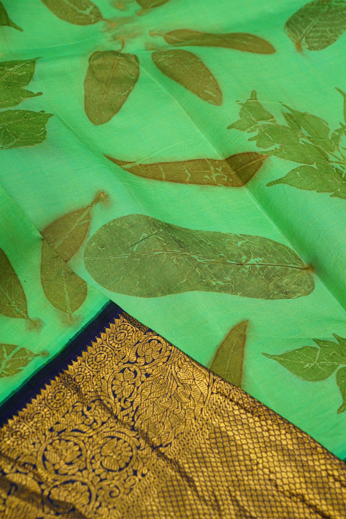 Kalamkari Print Silk Sea Green Saree