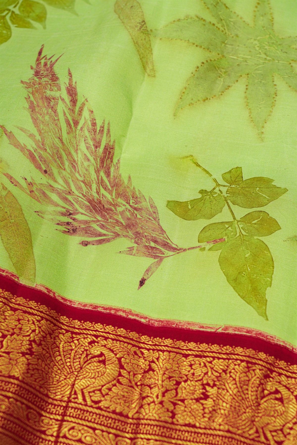 Kalamkari Print Silk Light Green Saree