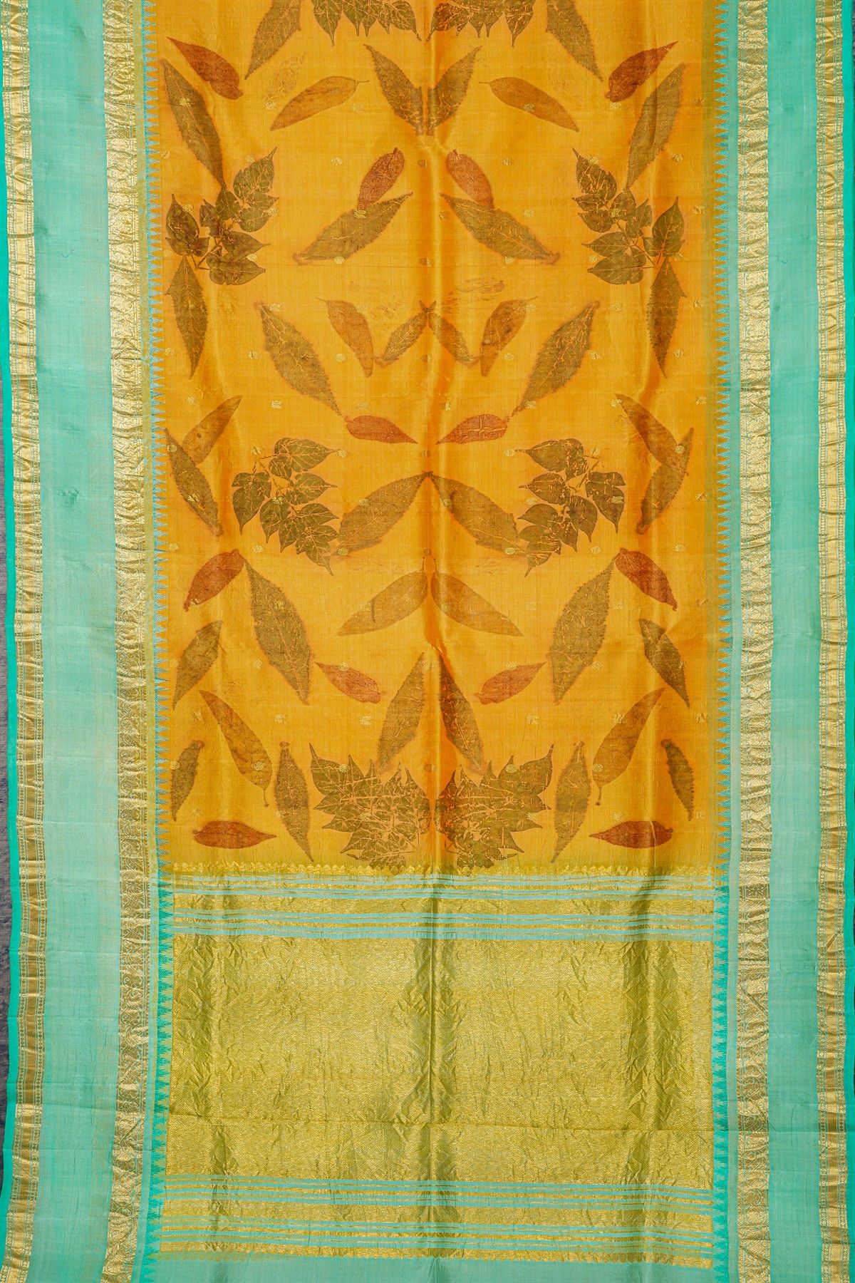 Kalamkari Print Silk Orange Saree