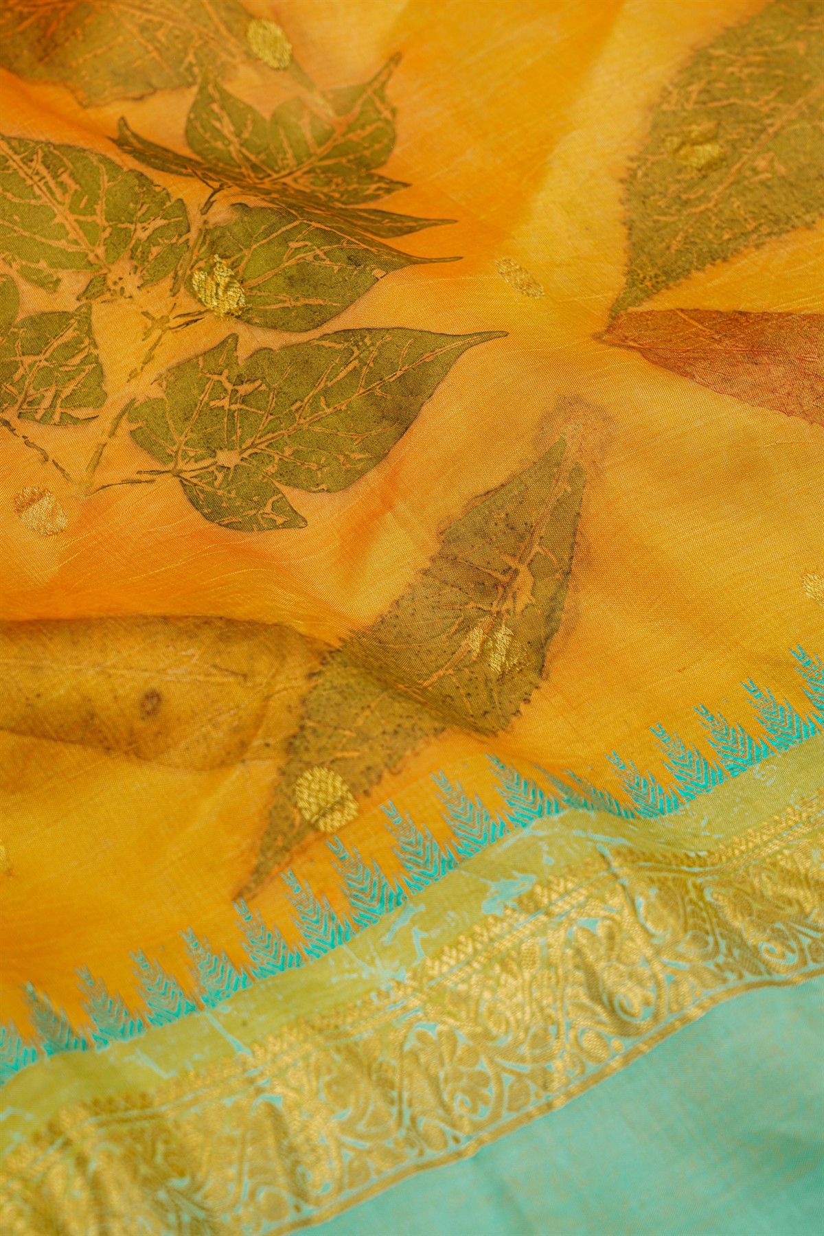 Kalamkari Print Silk Orange Saree