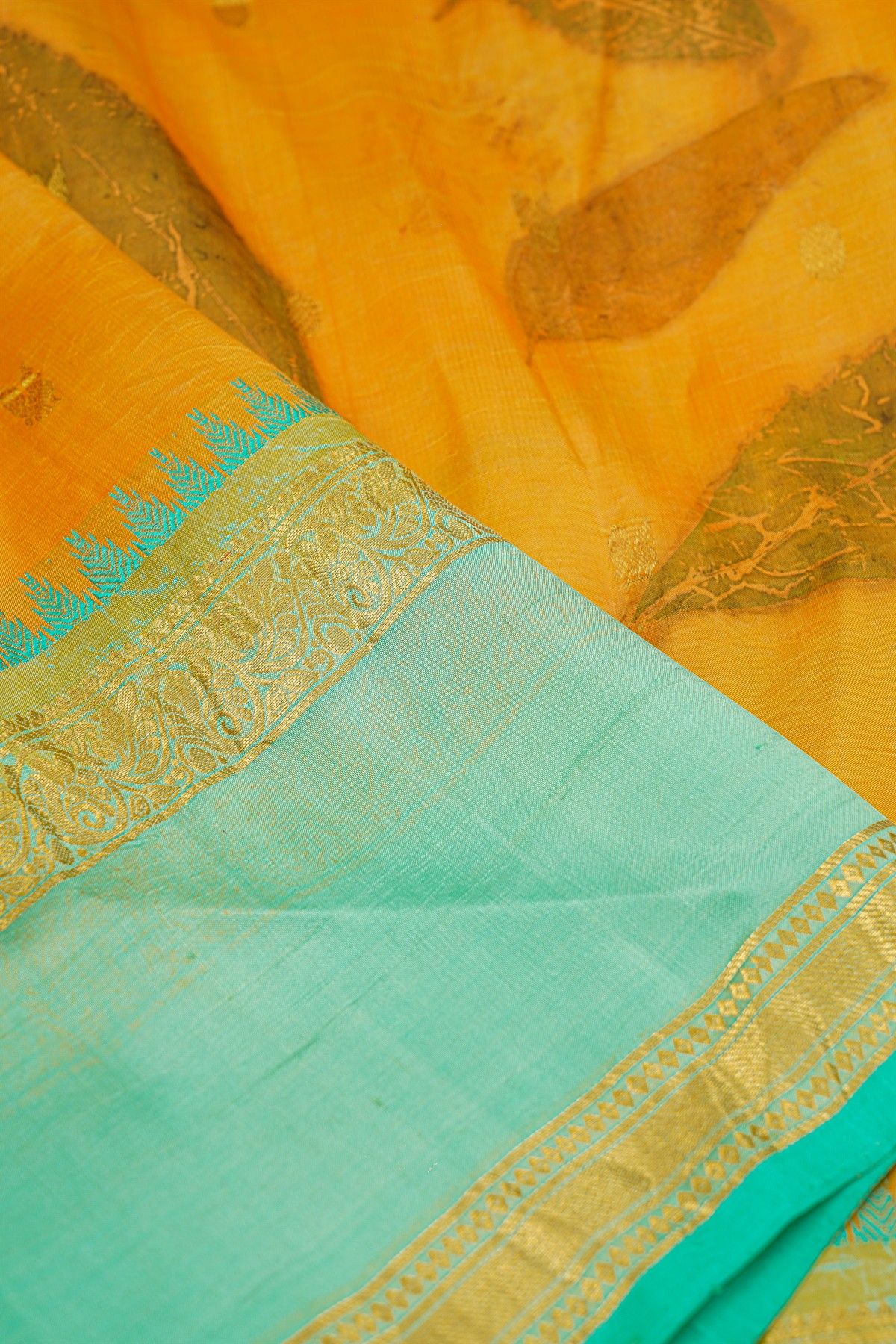 Kalamkari Print Silk Orange Saree