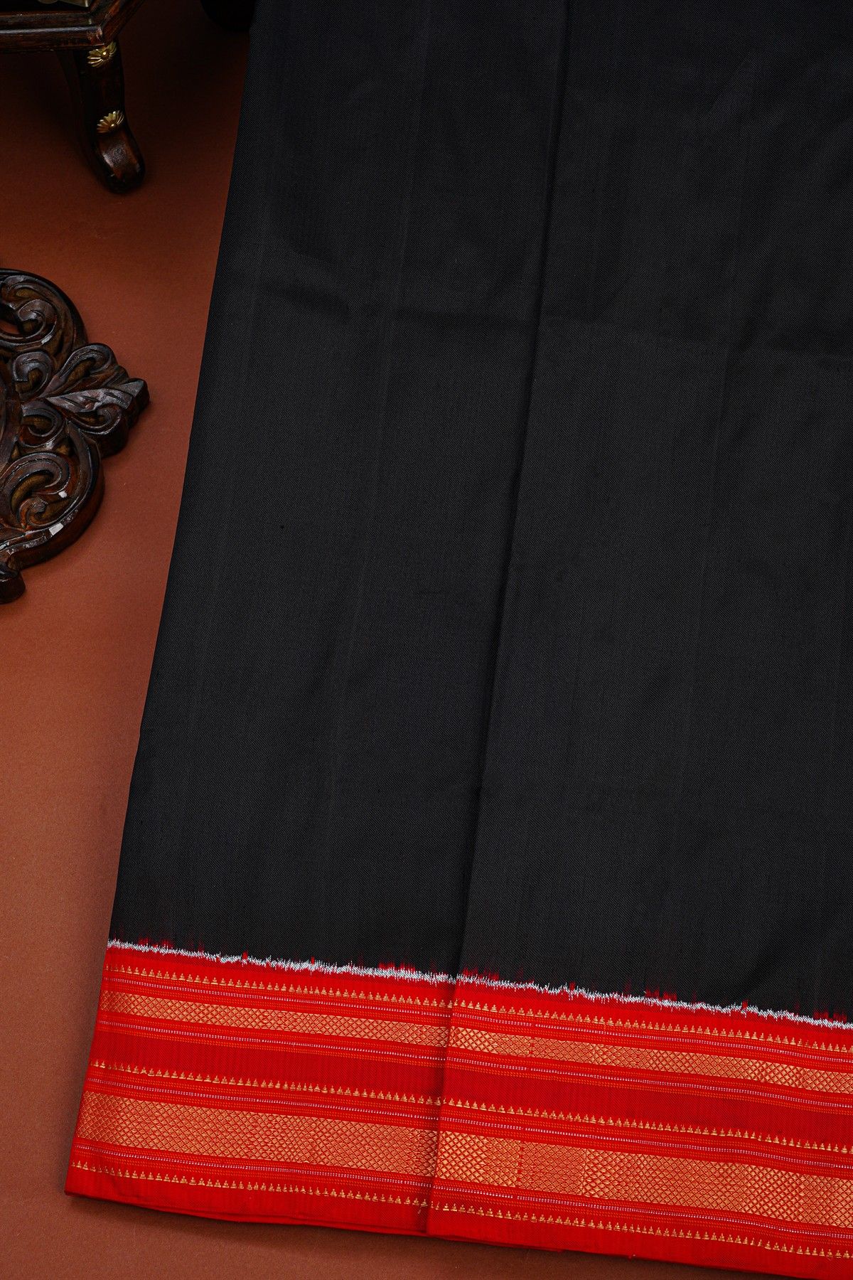 Ikat Silk Black Saree
