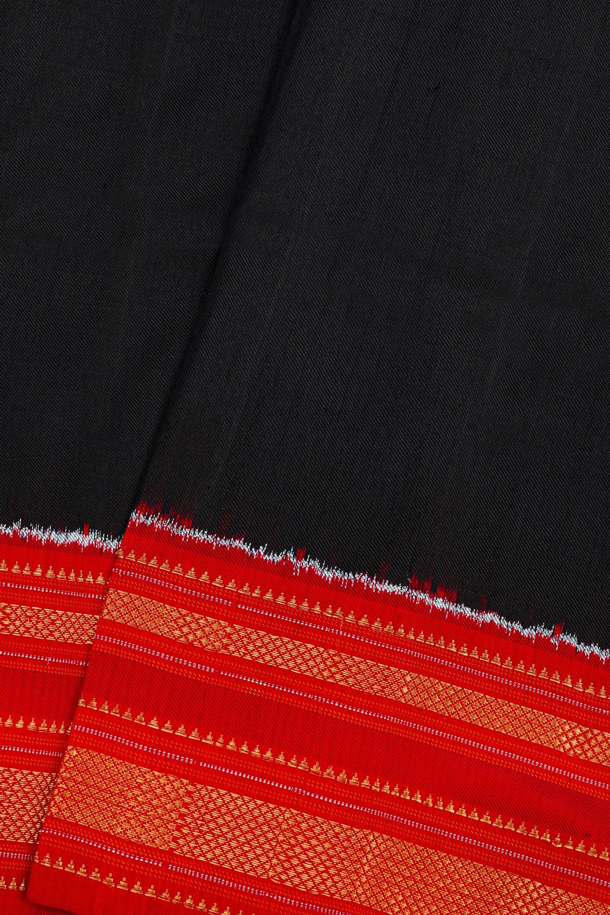Ikat Silk Black Saree