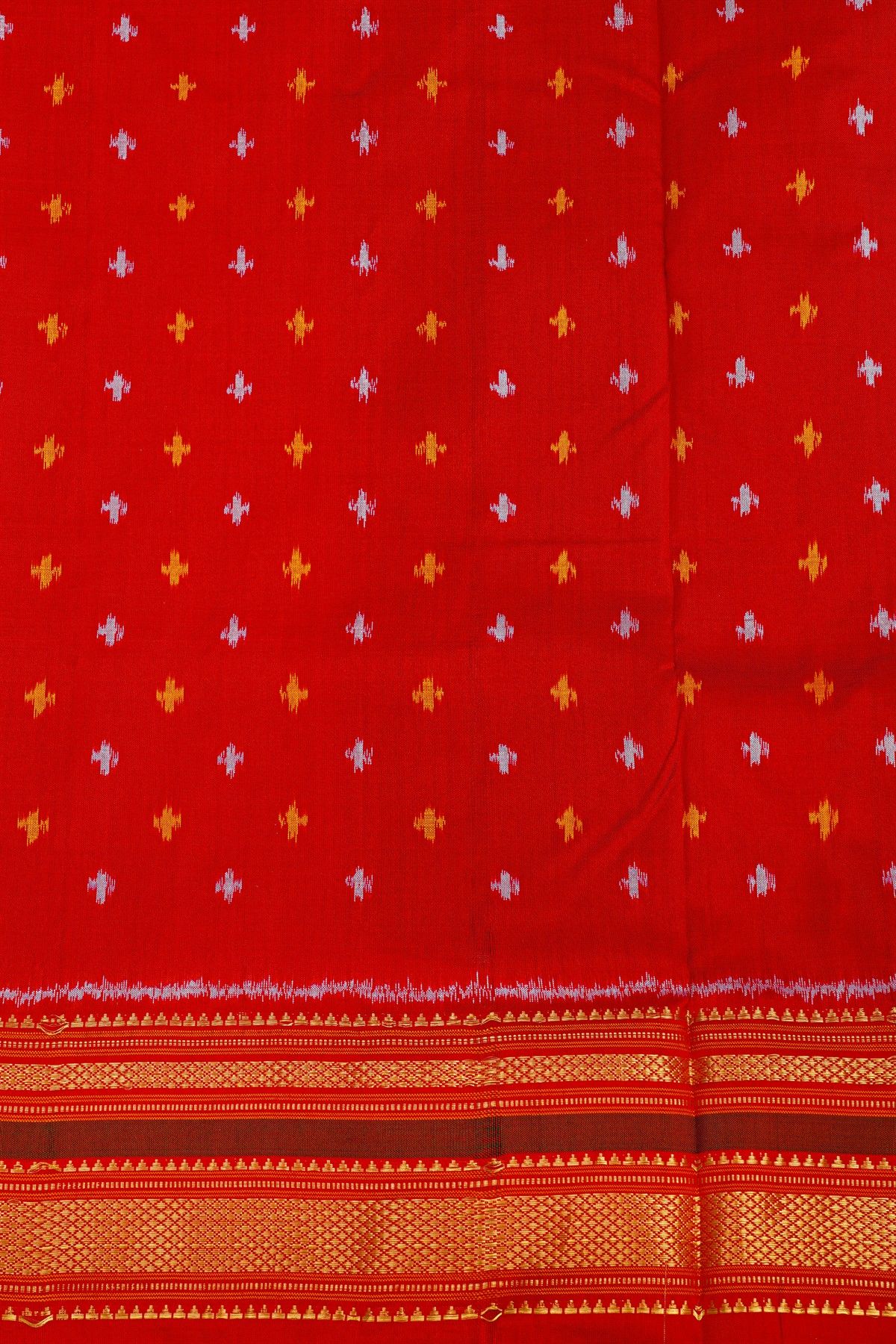 Ikat Silk Violet Saree