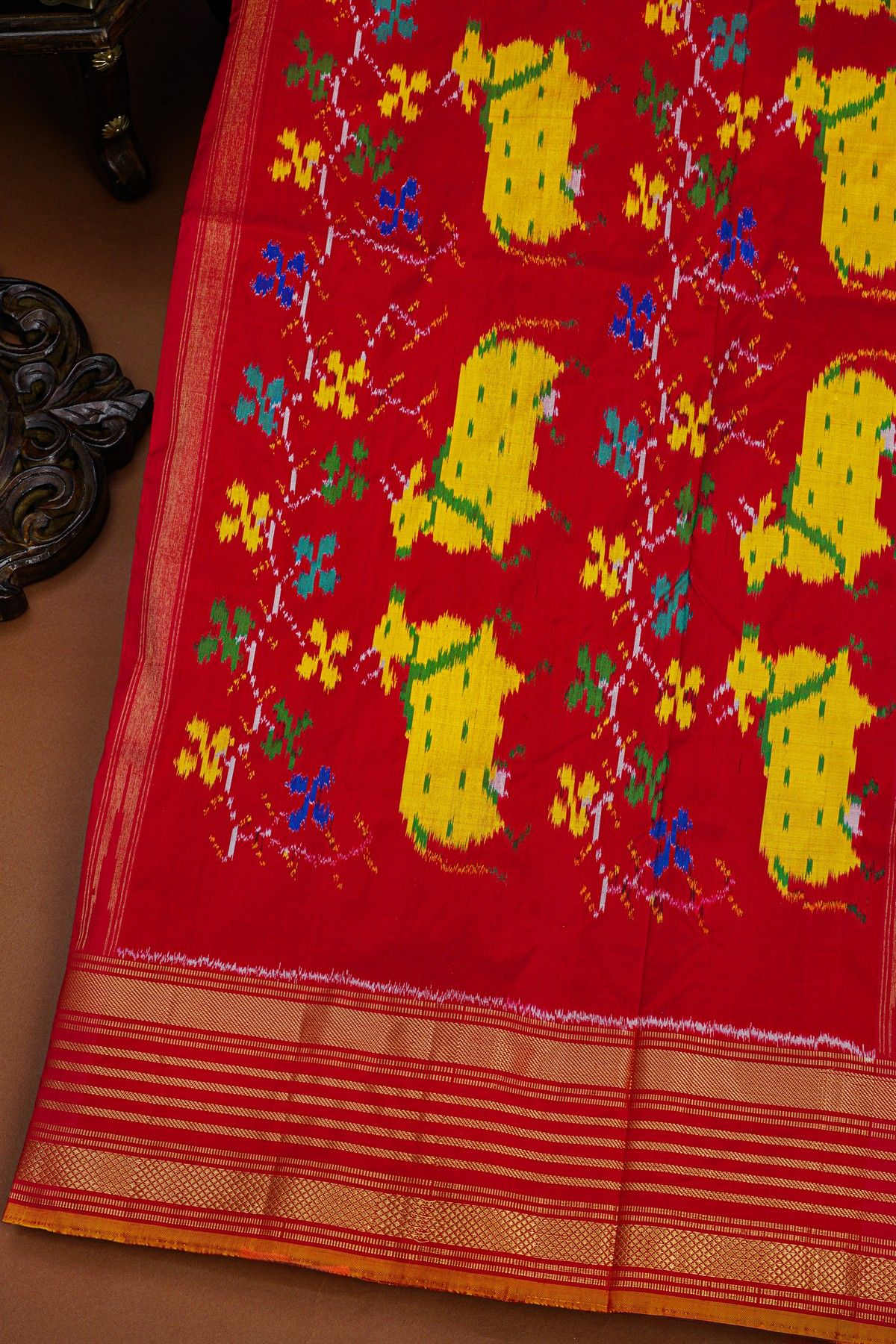 Ikat Silk Blue Saree