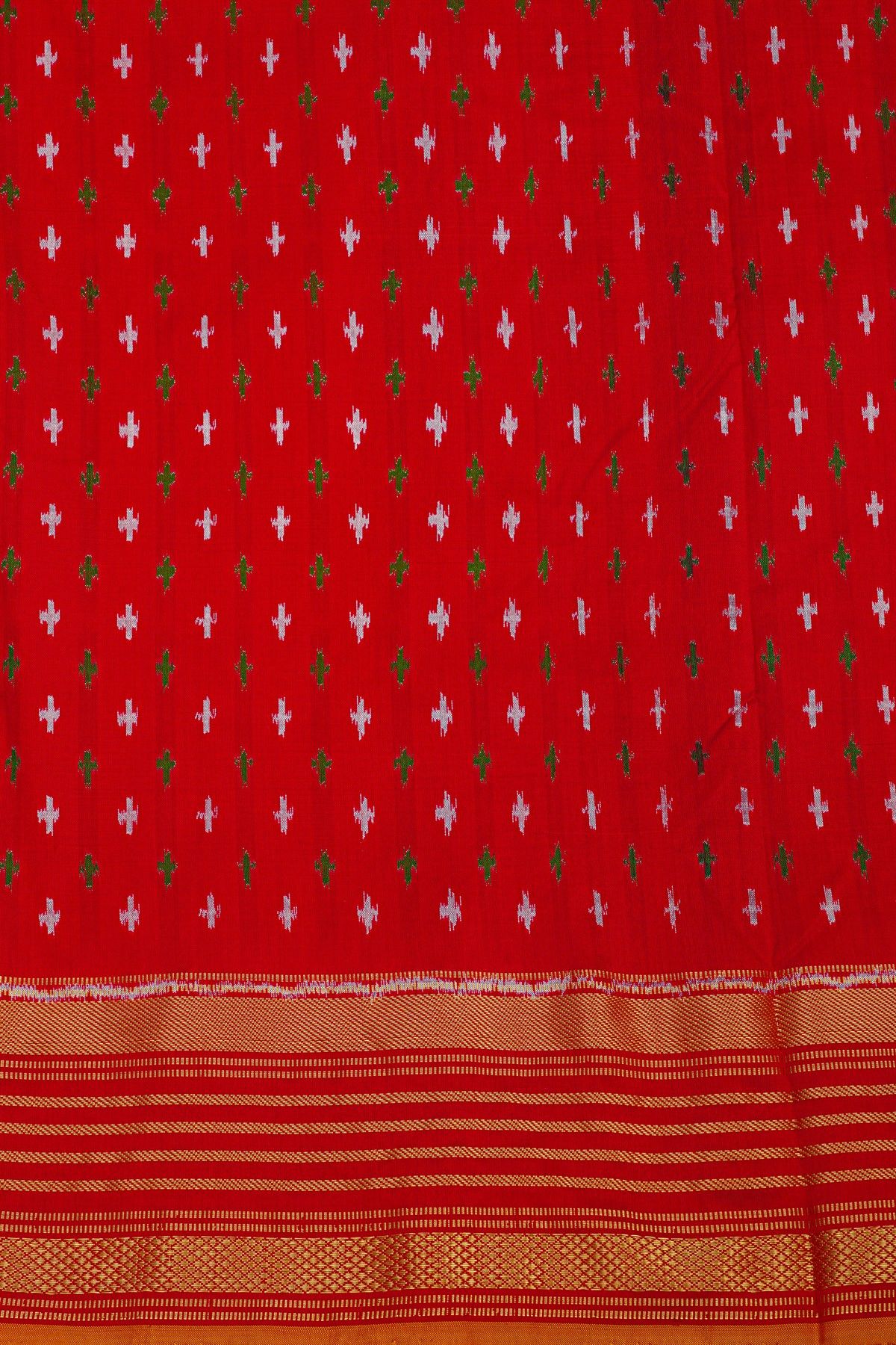 Ikat Silk Blue Saree