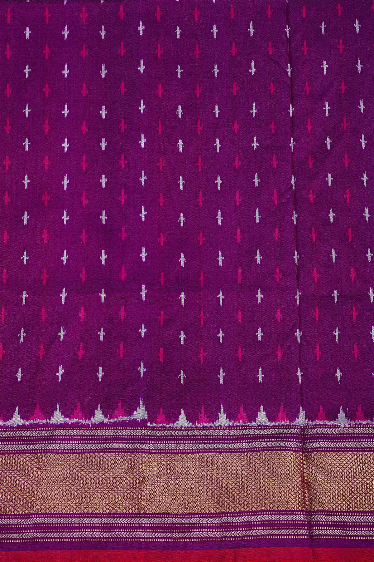 Ikat Silk Sea Green Saree