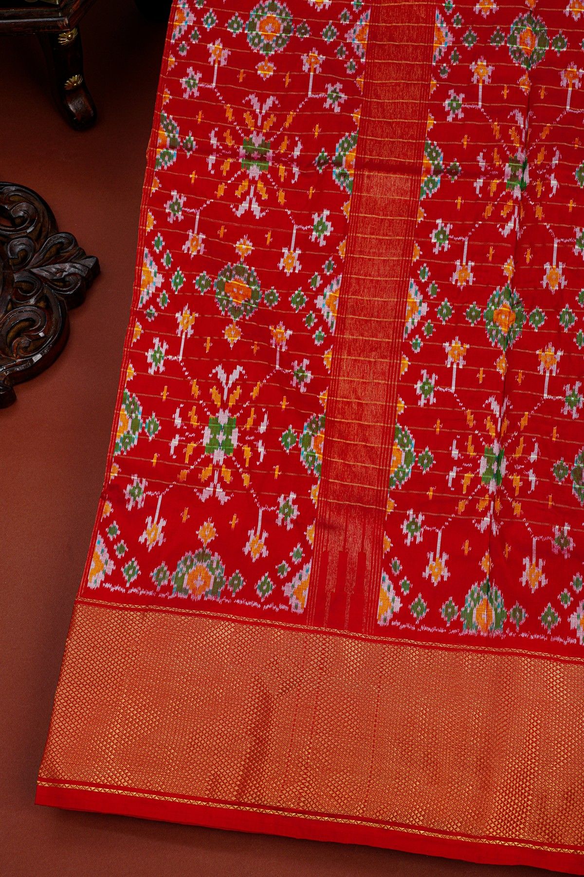 Ikat Silk Black Saree
