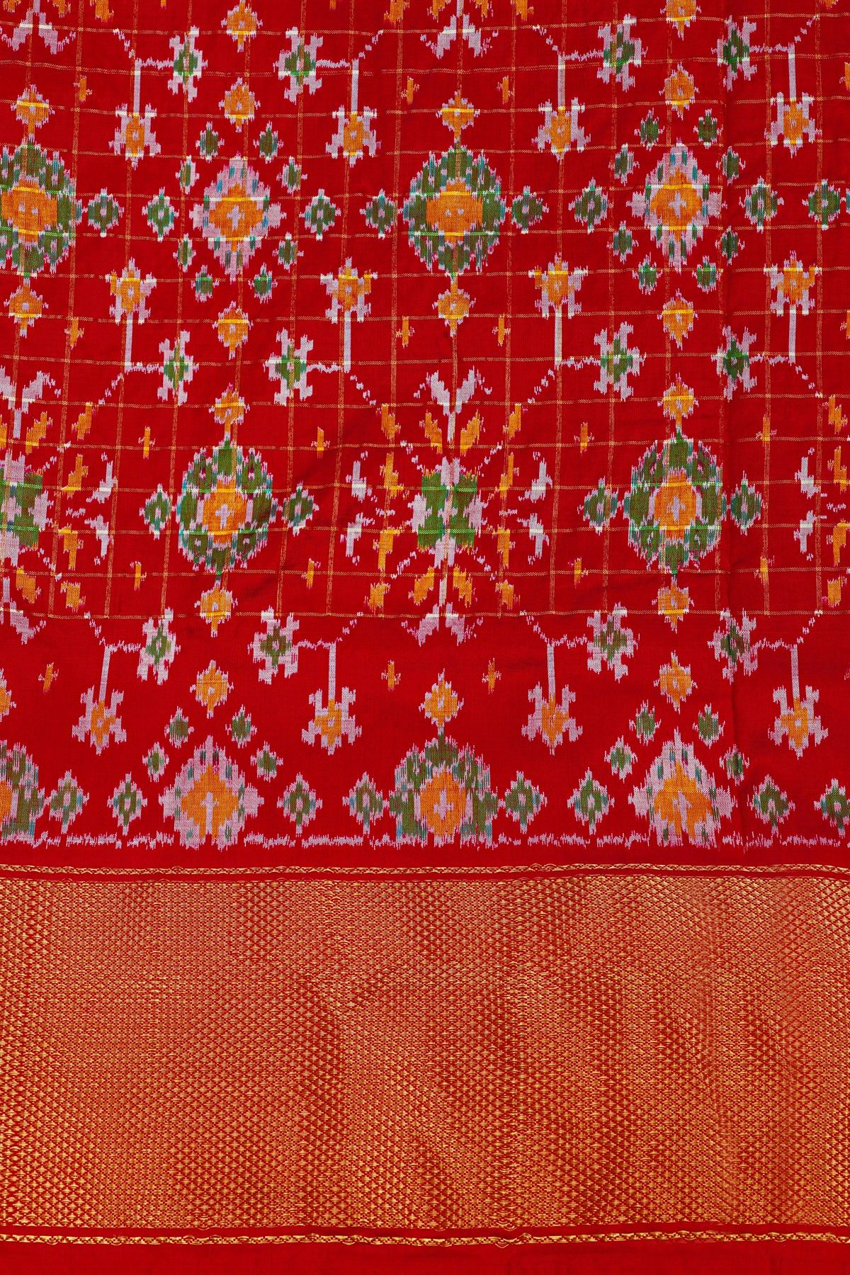 Ikat Silk Black Saree