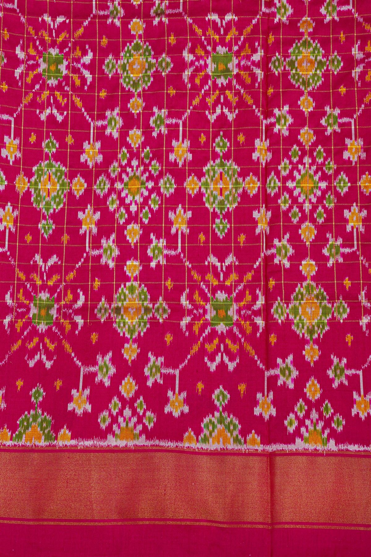 Ikat Silk Red Saree