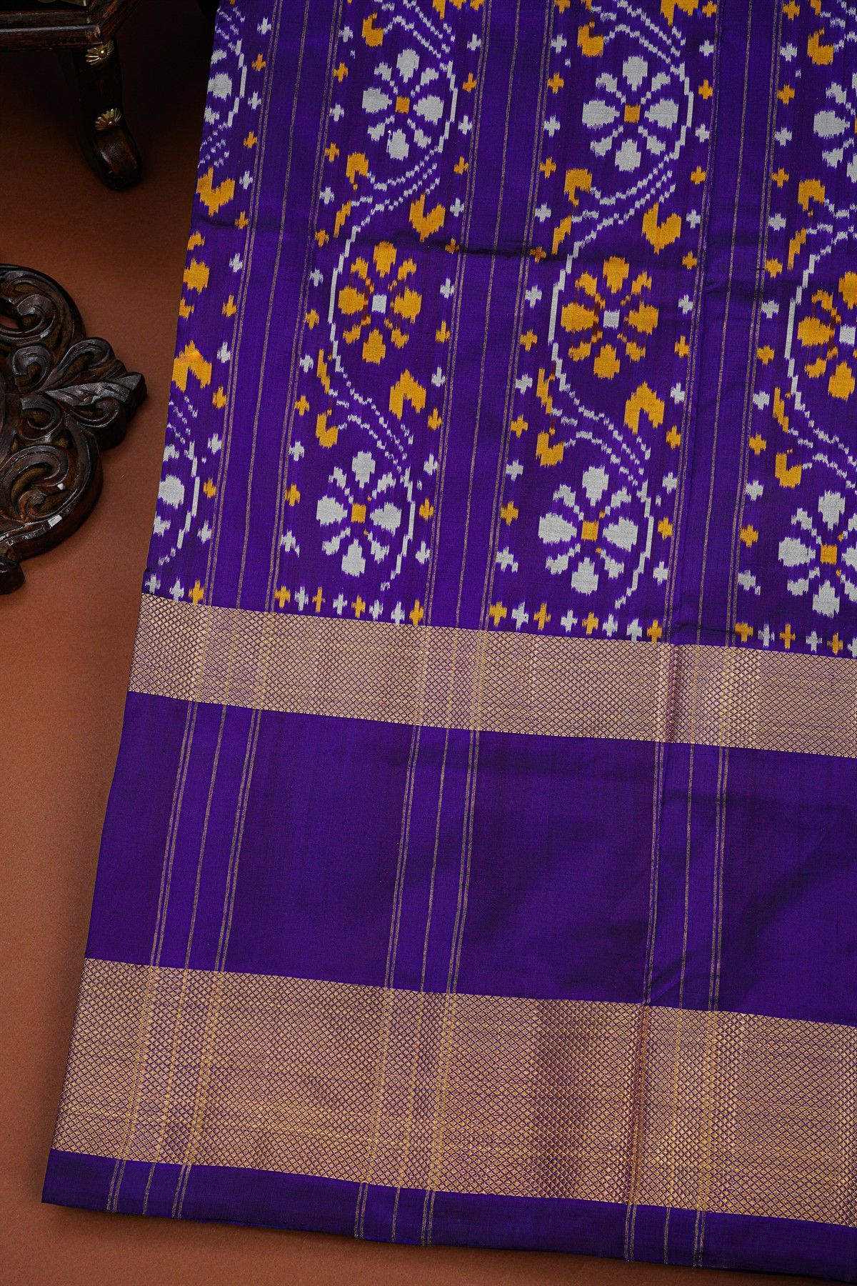 Ikat Silk Green Saree