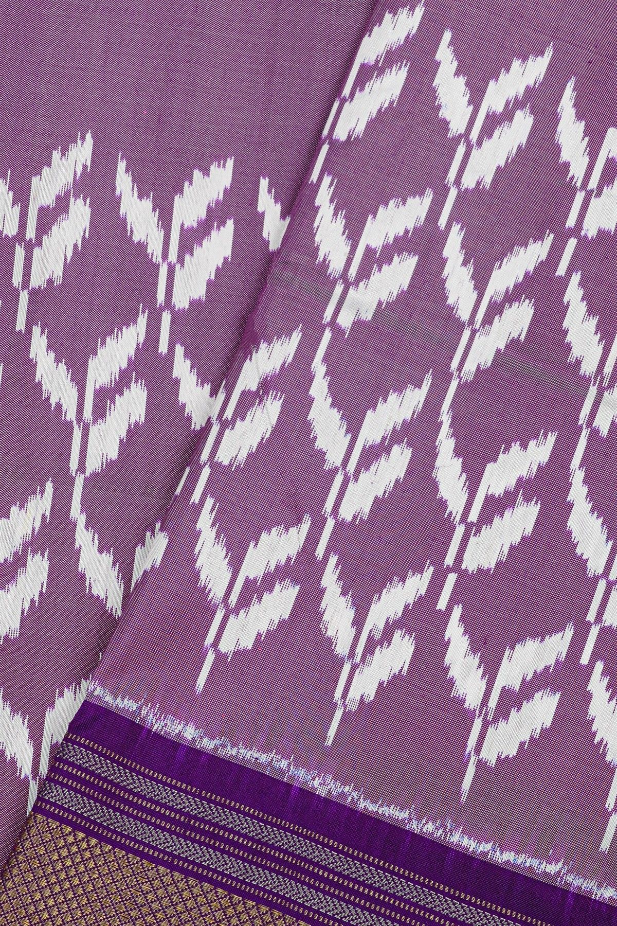 Ikat Silk Lavender Saree