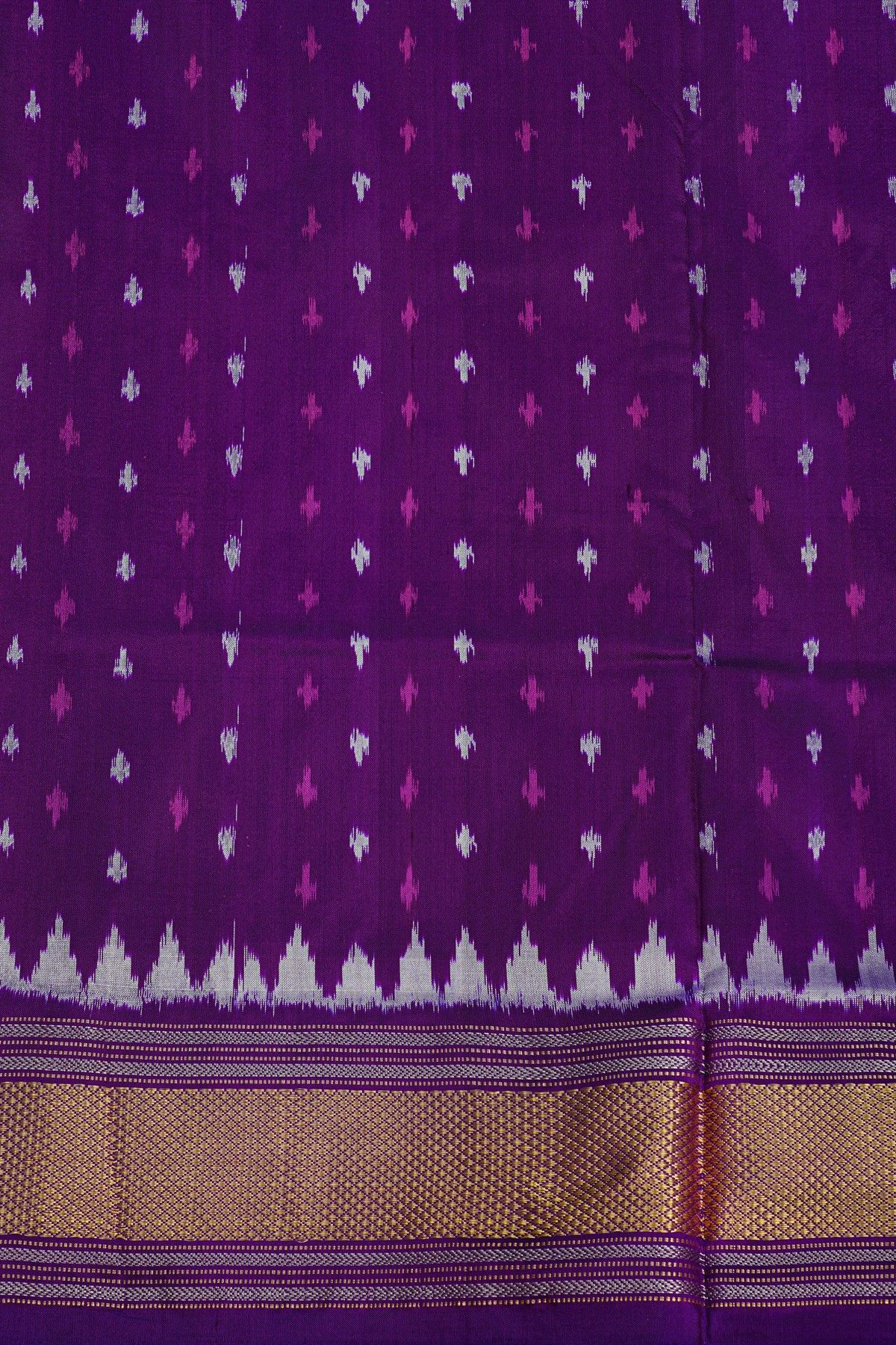 Ikat Silk Lavender Saree