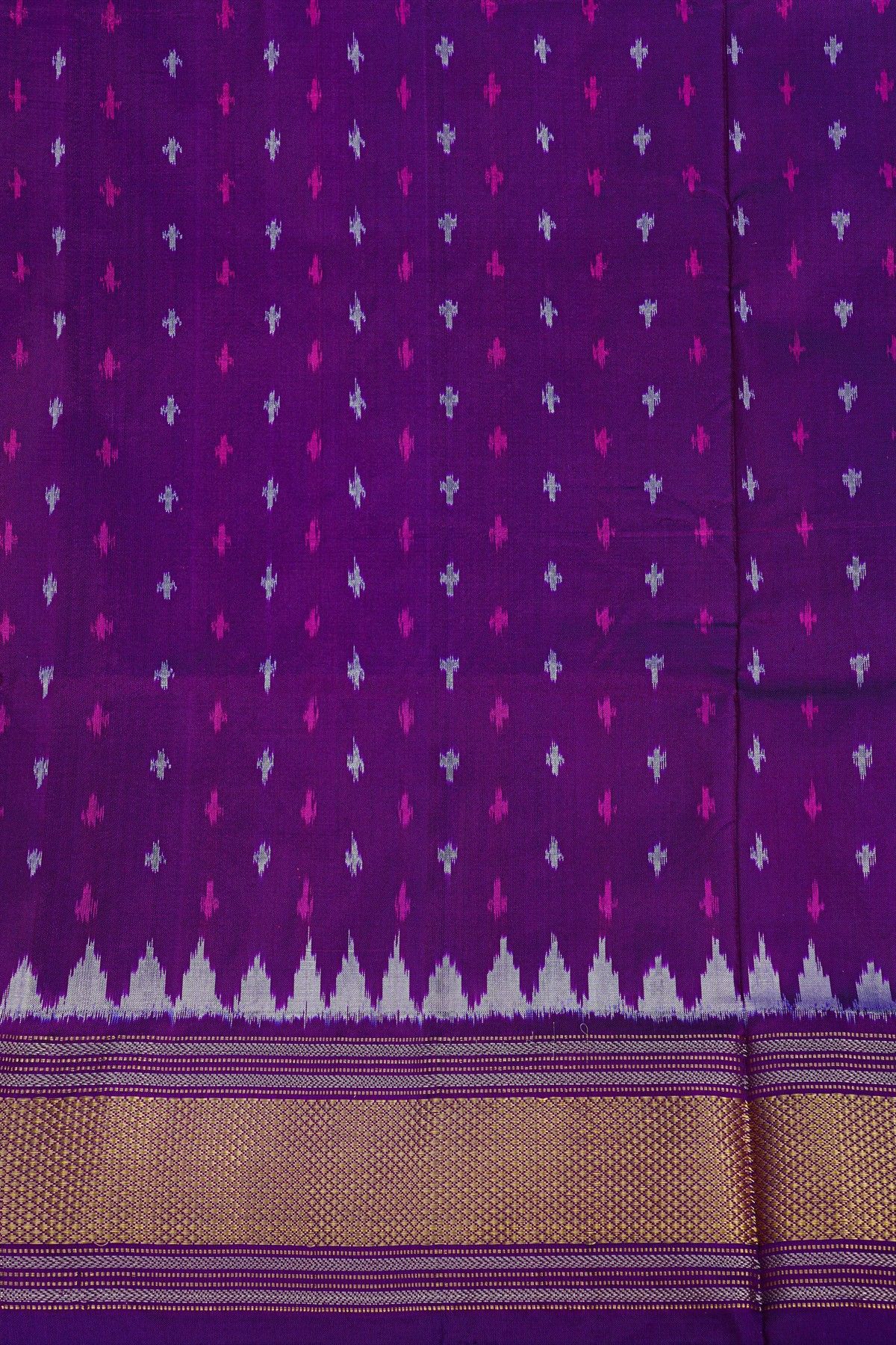 Ikat Silk Sea Green Saree