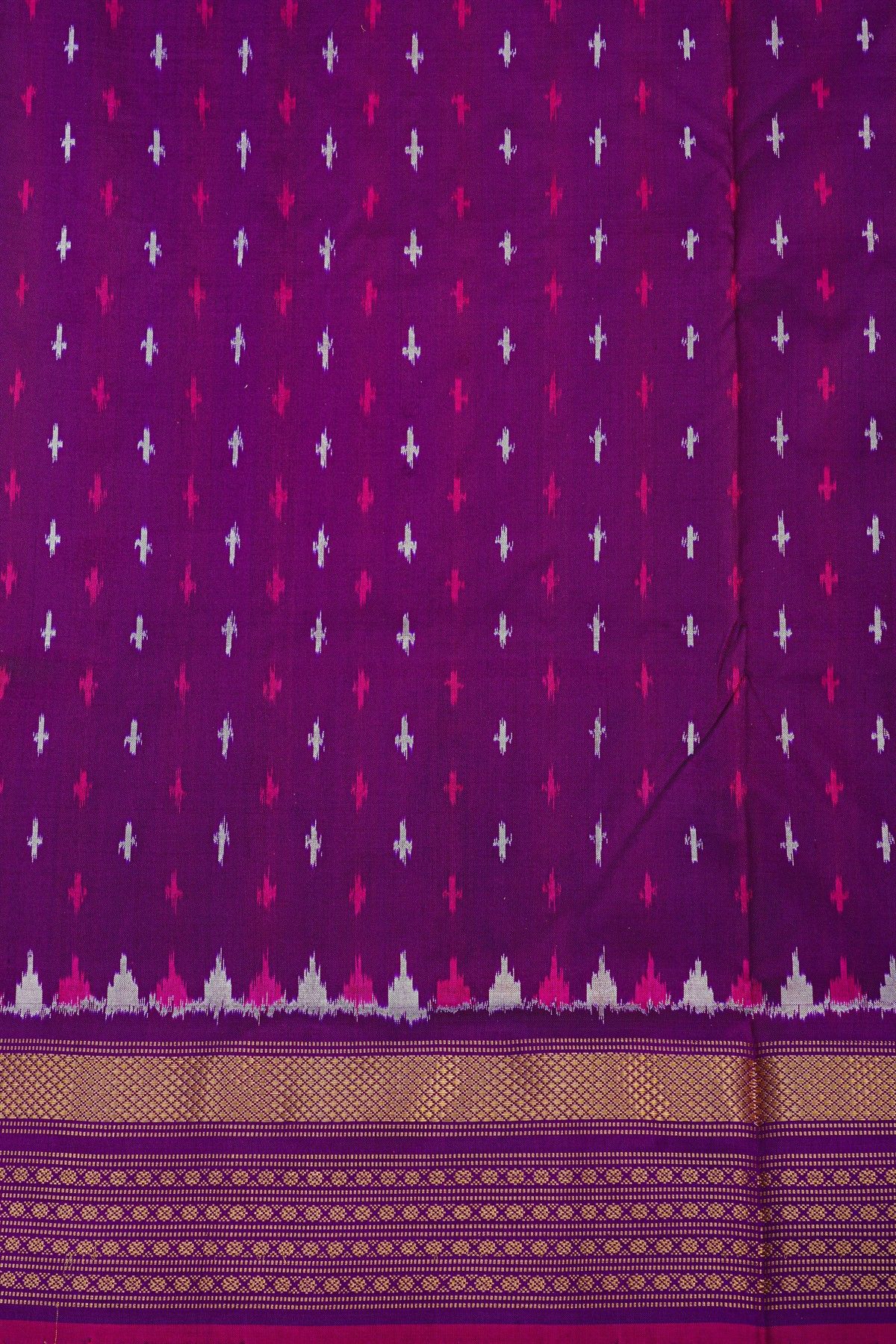 Ikat Silk Yellow Saree