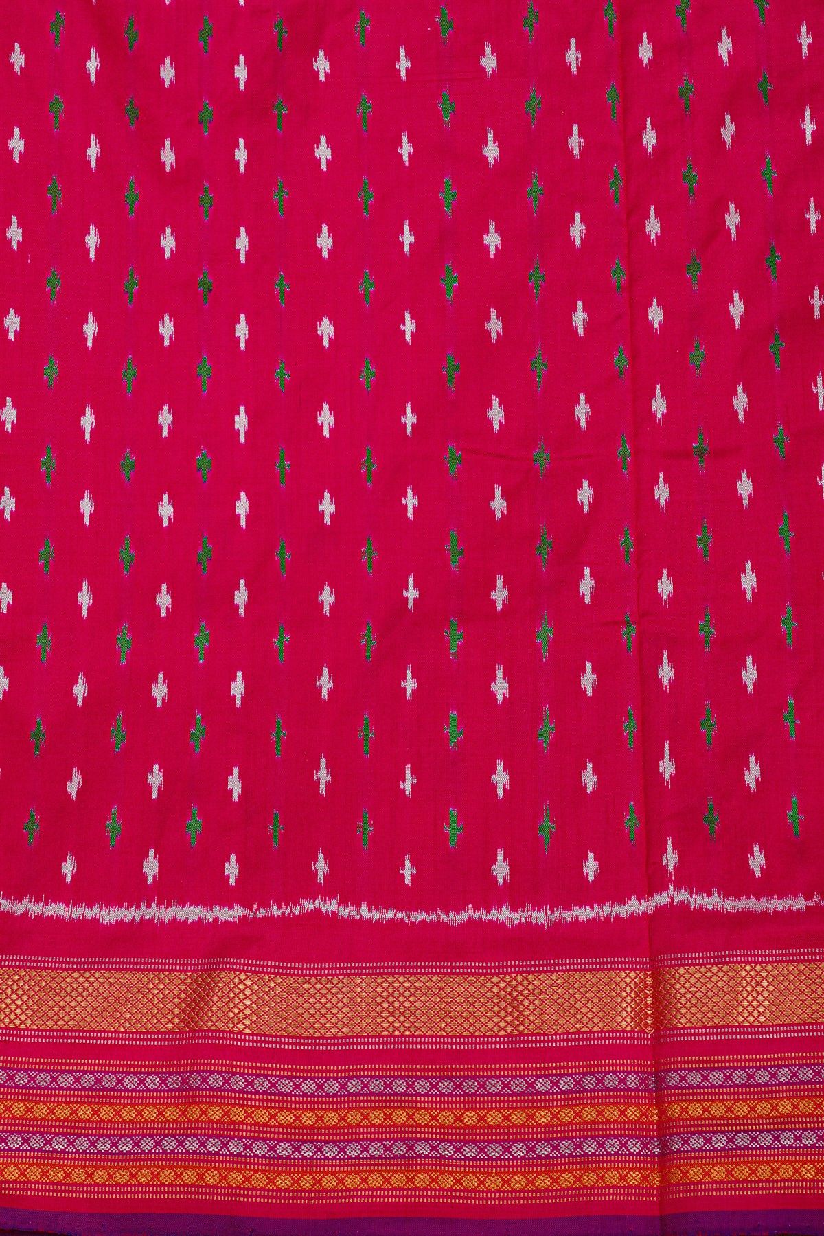 Ikat Silk Red Saree