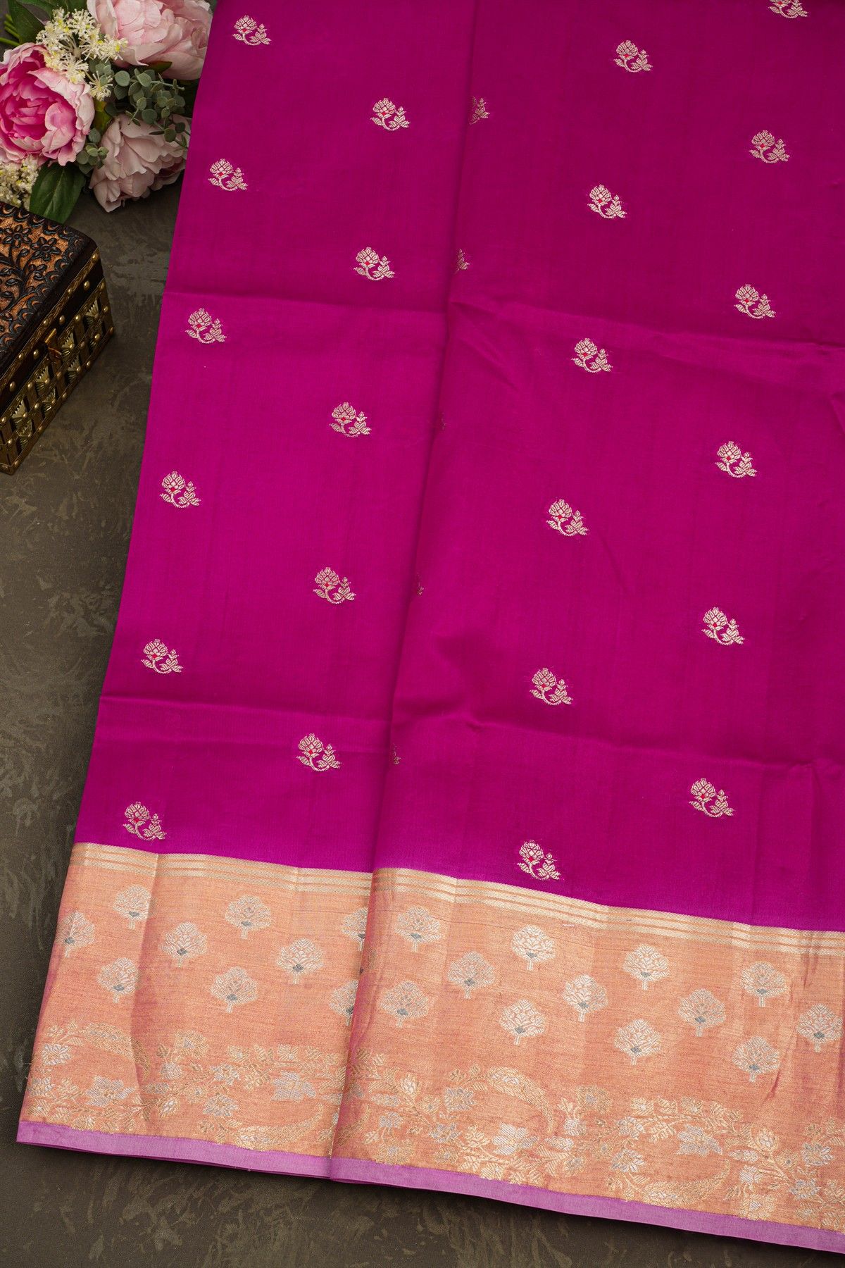 Matka Silk Pink Saree
