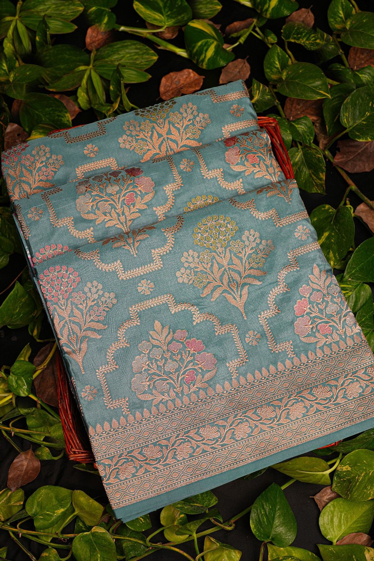 Banarasi Silk Ice Blue Saree
