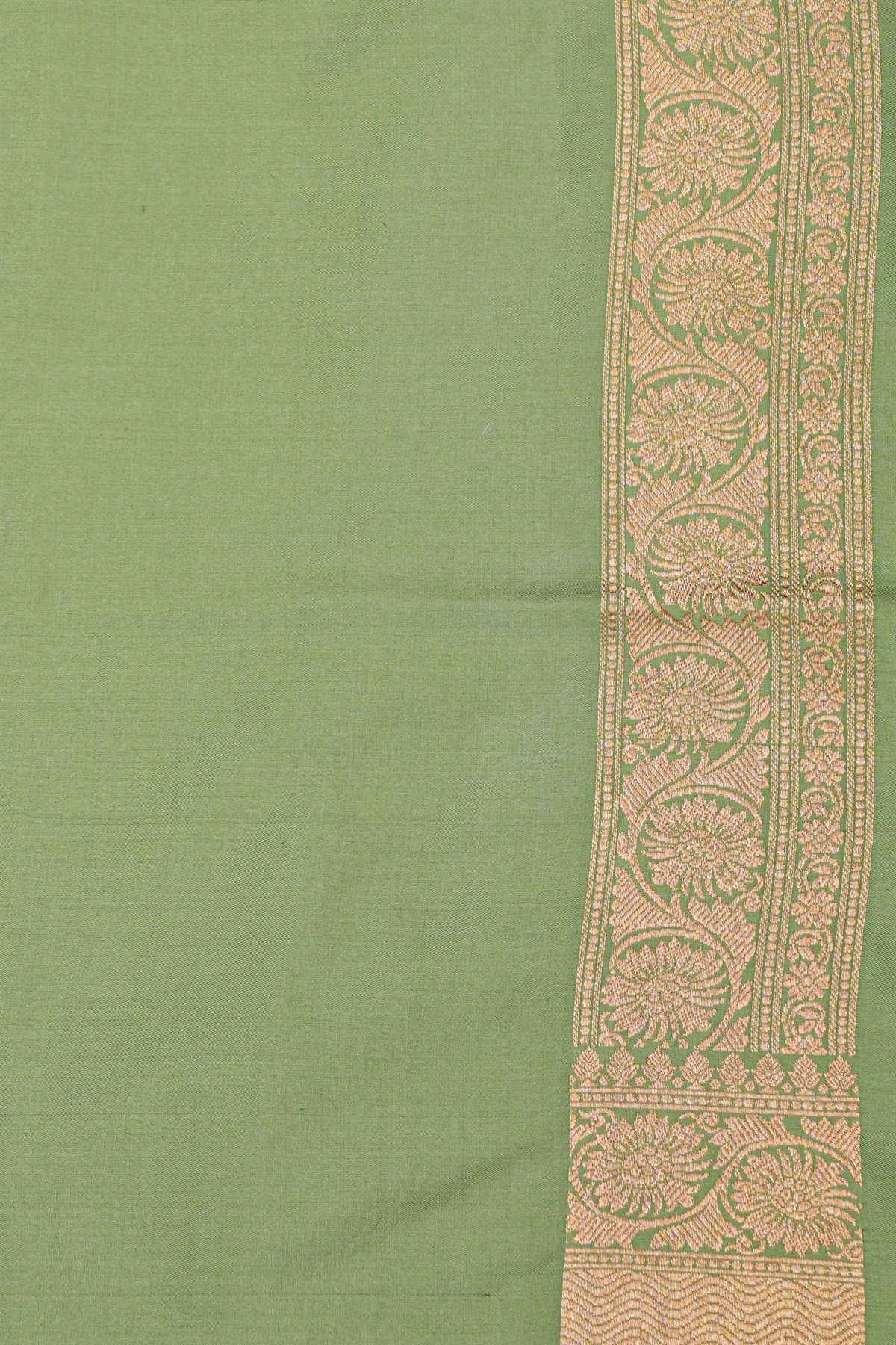 Banarasi Silk Pista Green Saree
