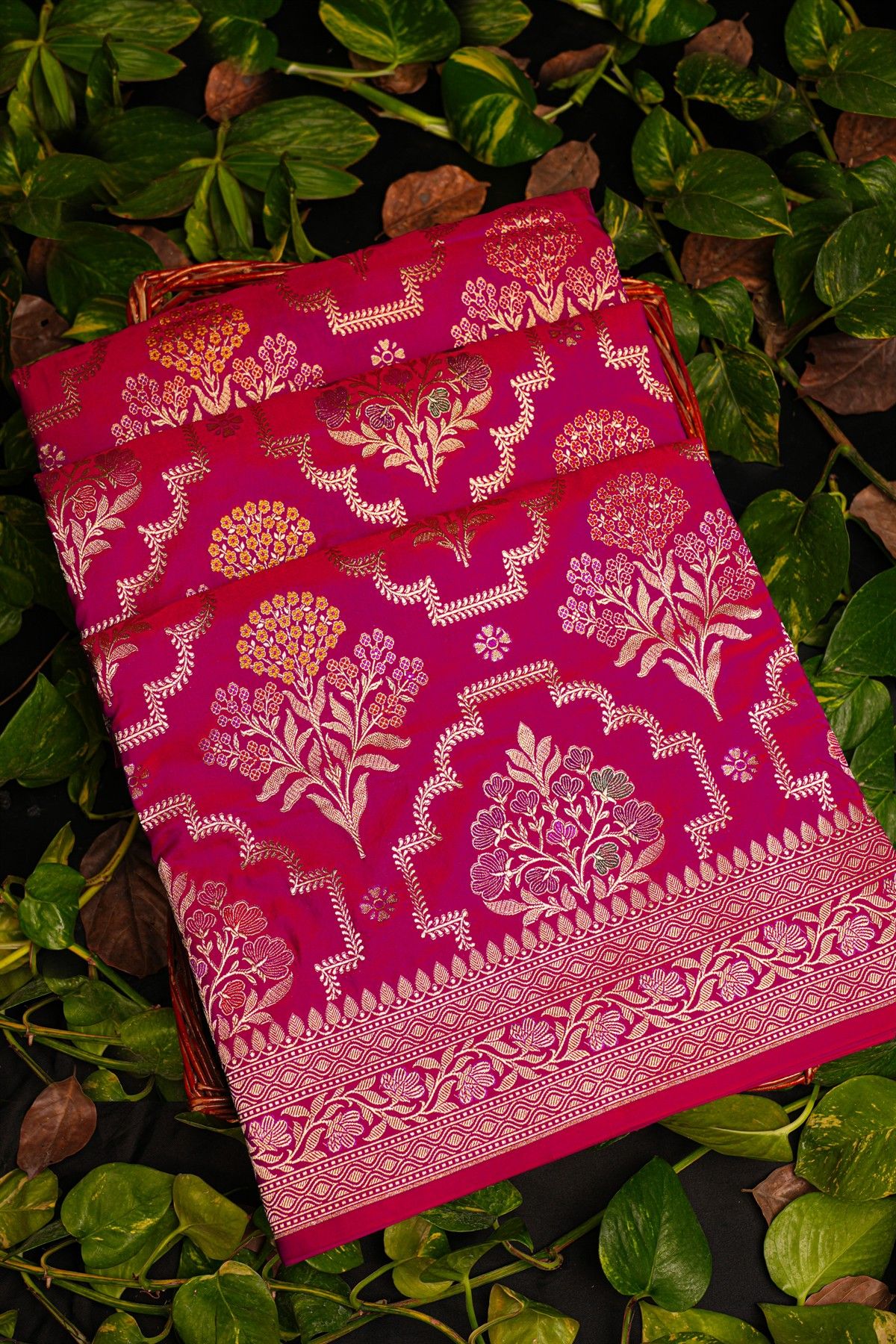 Banarasi Silk Magenta Saree