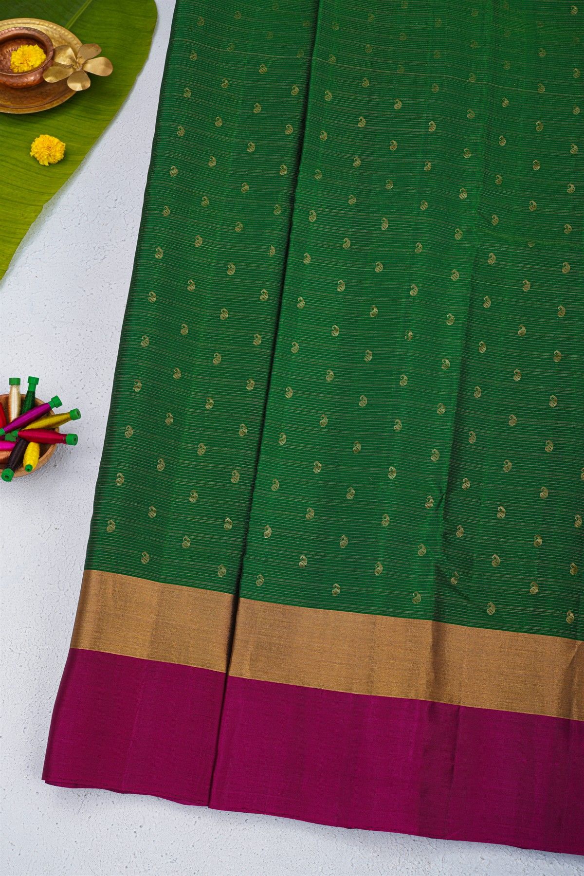 Coimbatore Soft Silk Green Saree