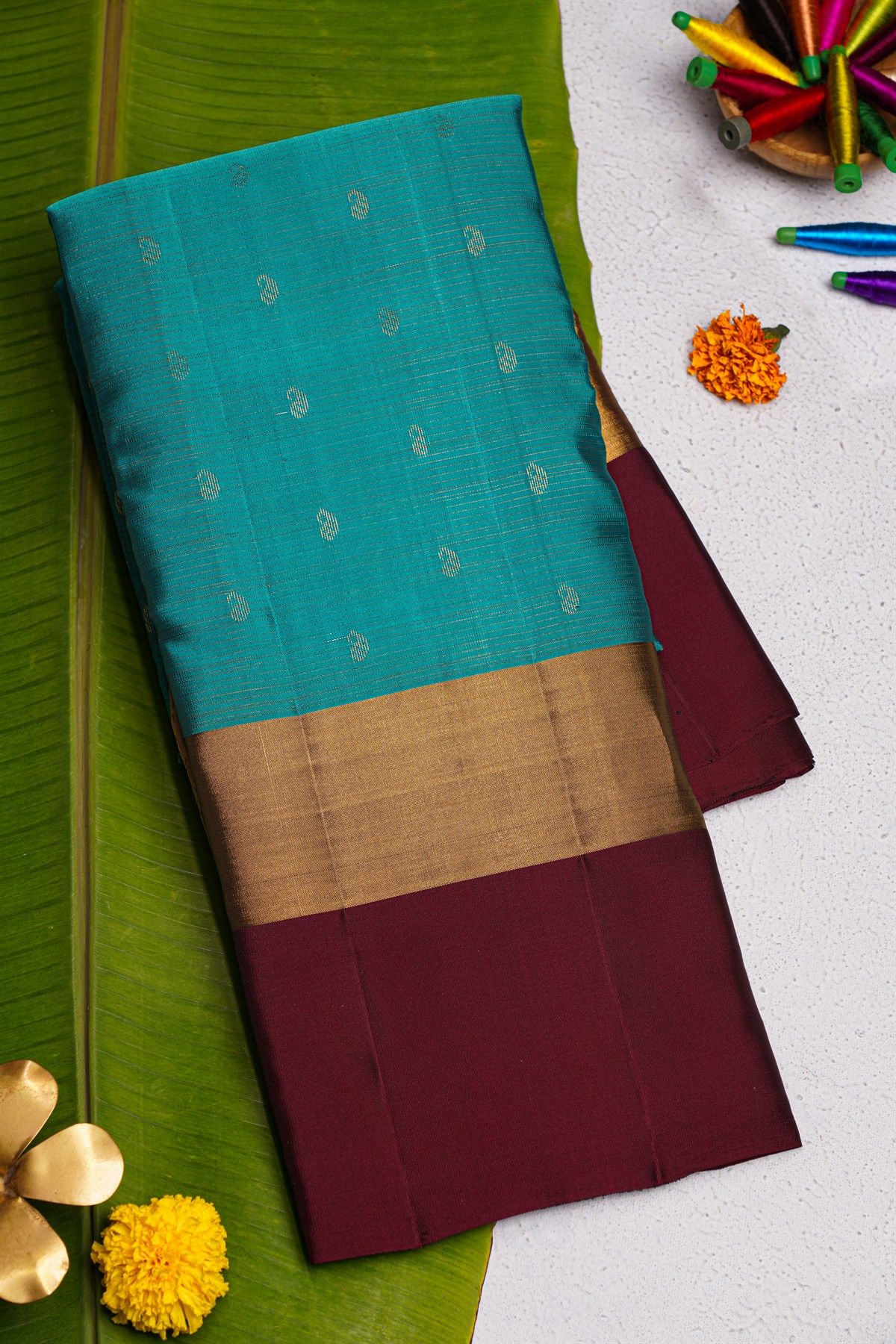 Coimbatore Soft Silk Sky Blue Saree