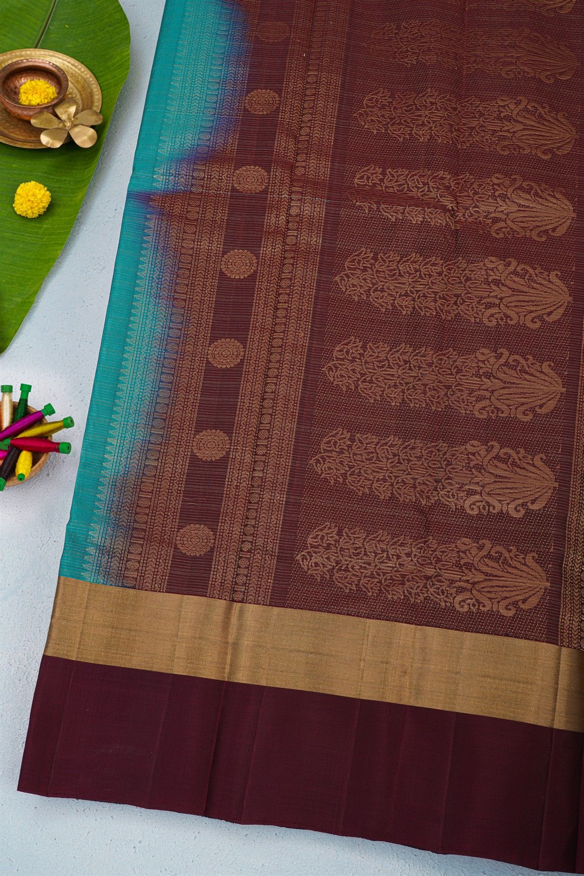 Coimbatore Soft Silk Sky Blue Saree