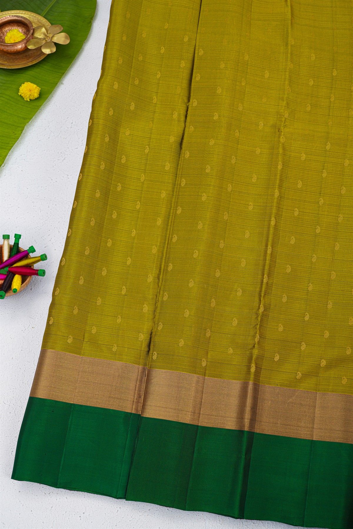 Coimbatore Soft Silk Mehendi Green Saree.