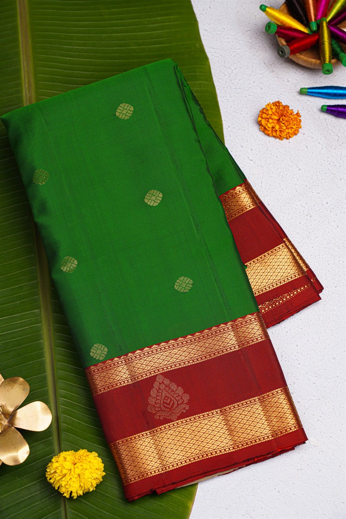 Coimbatore Soft Silk Green Saree