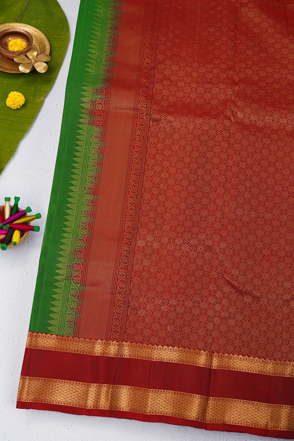 Coimbatore Soft Silk Green Saree