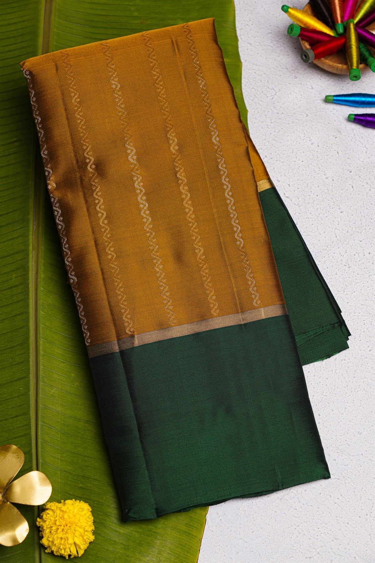 Coimbatore Soft Silk Mustard Saree