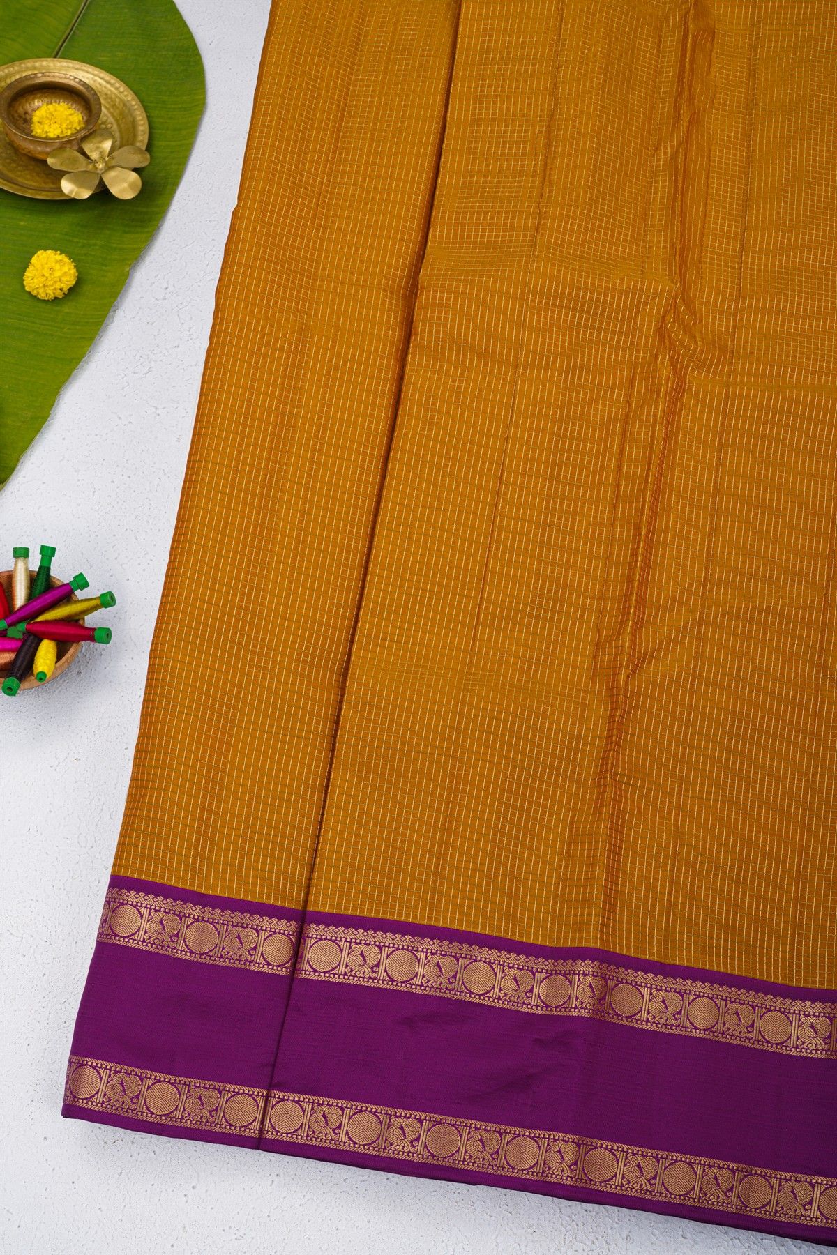 Coimbatore Soft Silk Mustard Saree