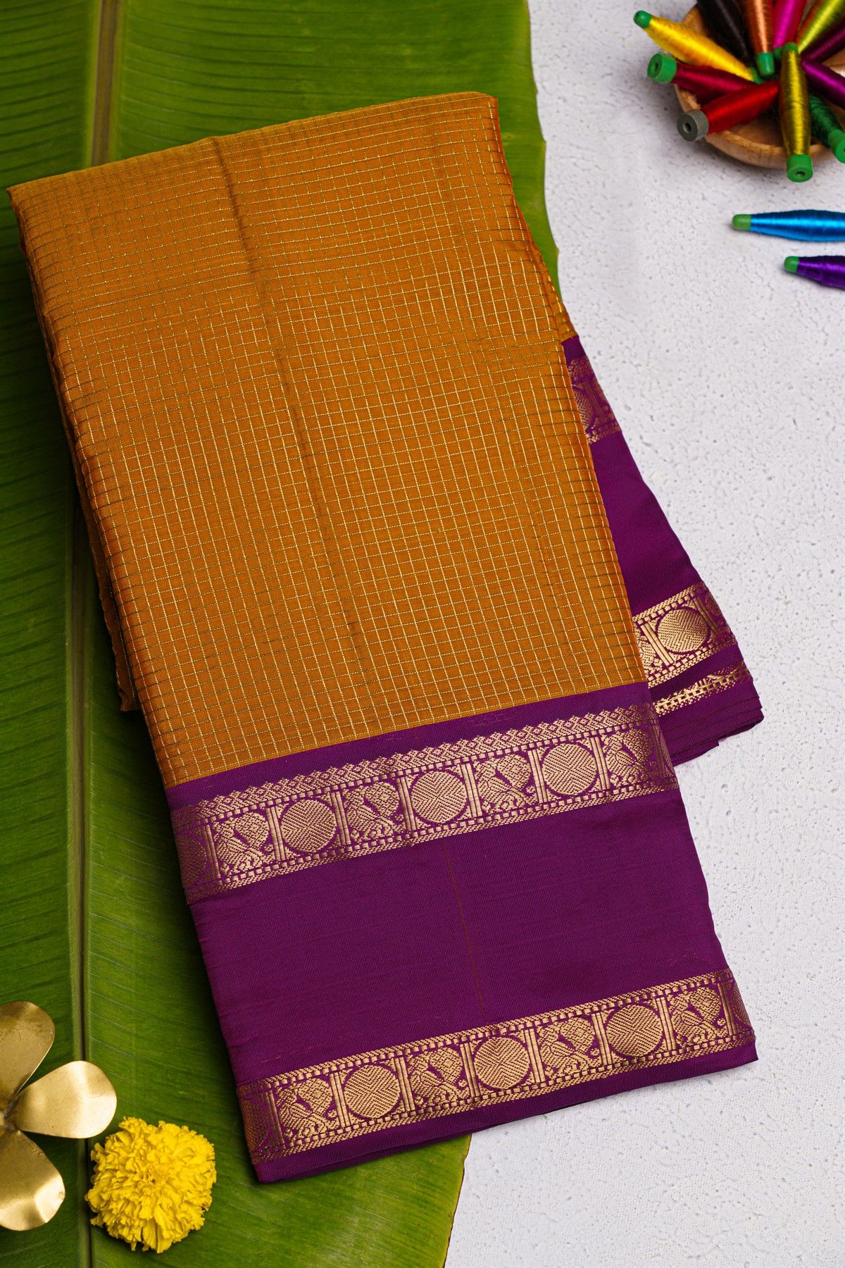 Coimbatore Soft Silk Rust Saree
