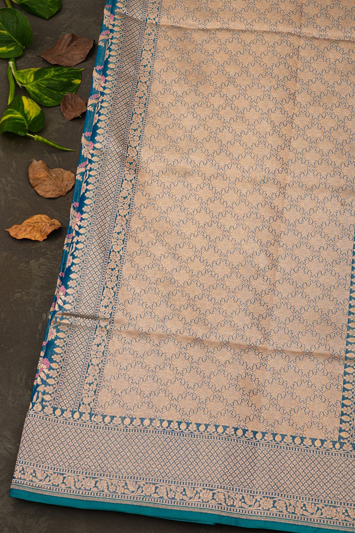 Banarasi Silk Peacock Blue Saree